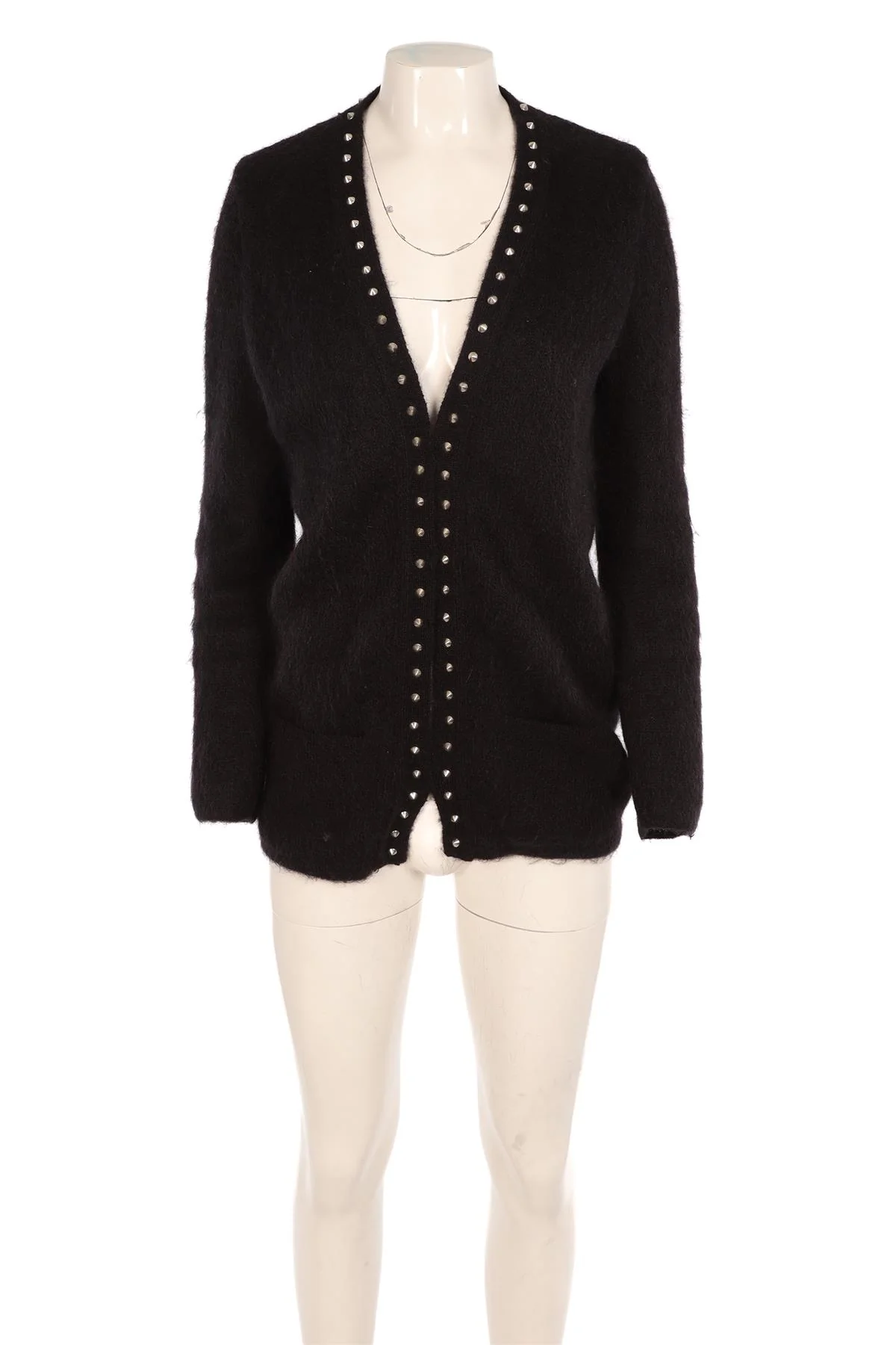 SAINT LAURENT BLACK MOHAIR CARDIGAN XSMALL - Image 2