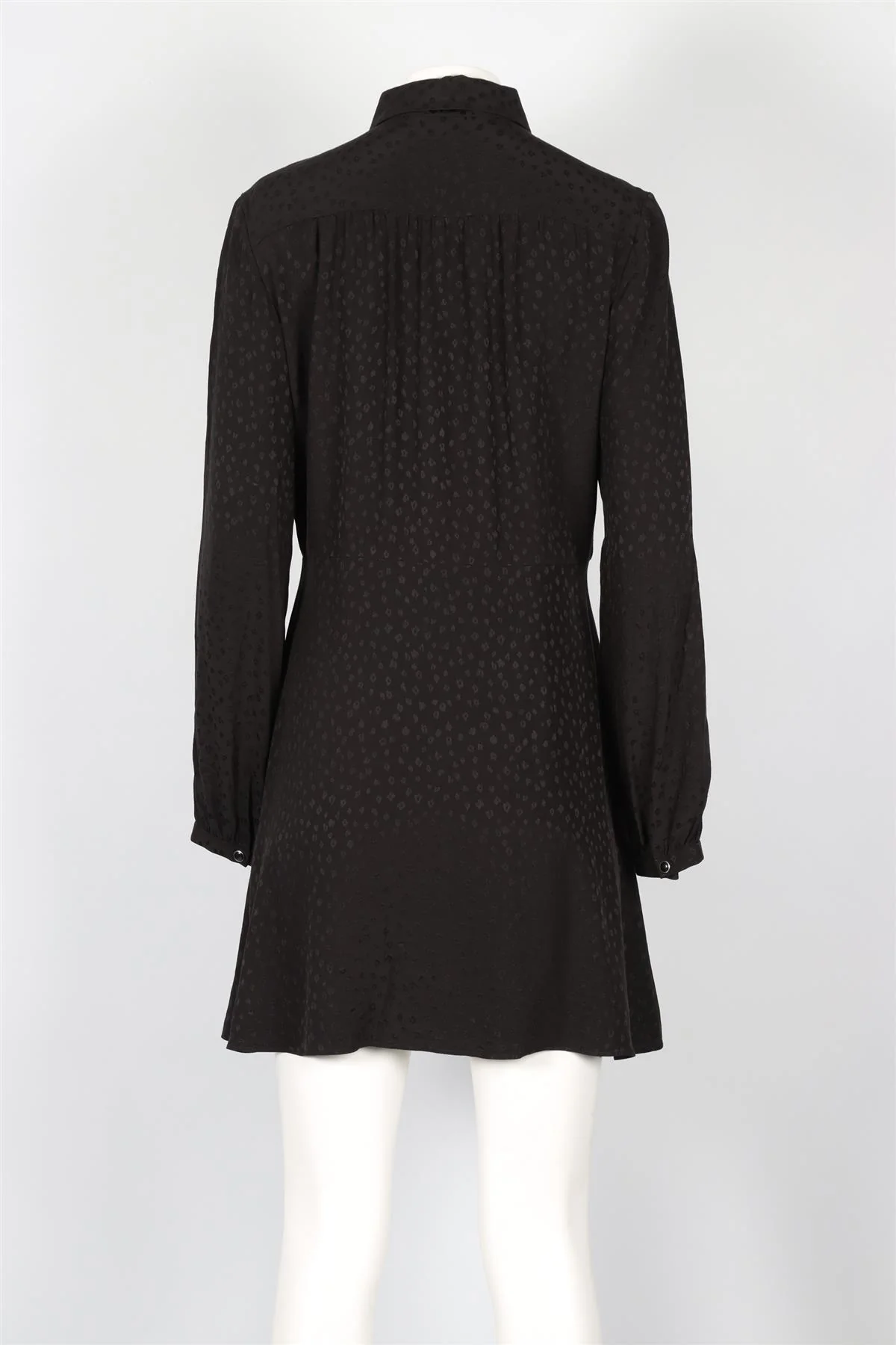SAINT LAURENT BLACK SILK MINI DRESS FR 42 UK 14 - Image 4