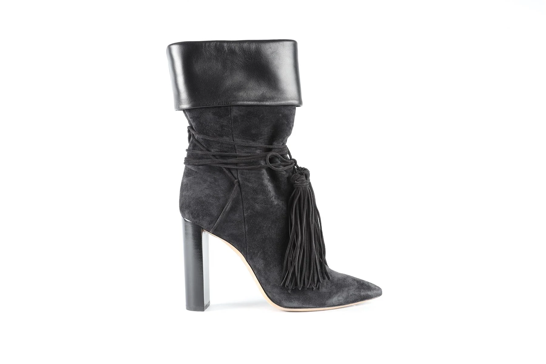 SAINT LAURENT BLACK SUEDE ANKLE BOOTS EU 39.5 UK 6.5 US 9.5 - Image 2