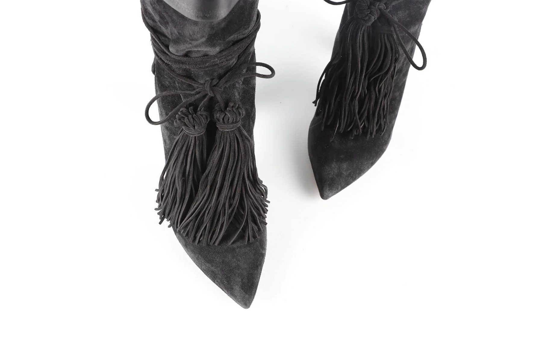 SAINT LAURENT BLACK SUEDE ANKLE BOOTS EU 39.5 UK 6.5 US 9.5 - Image 4