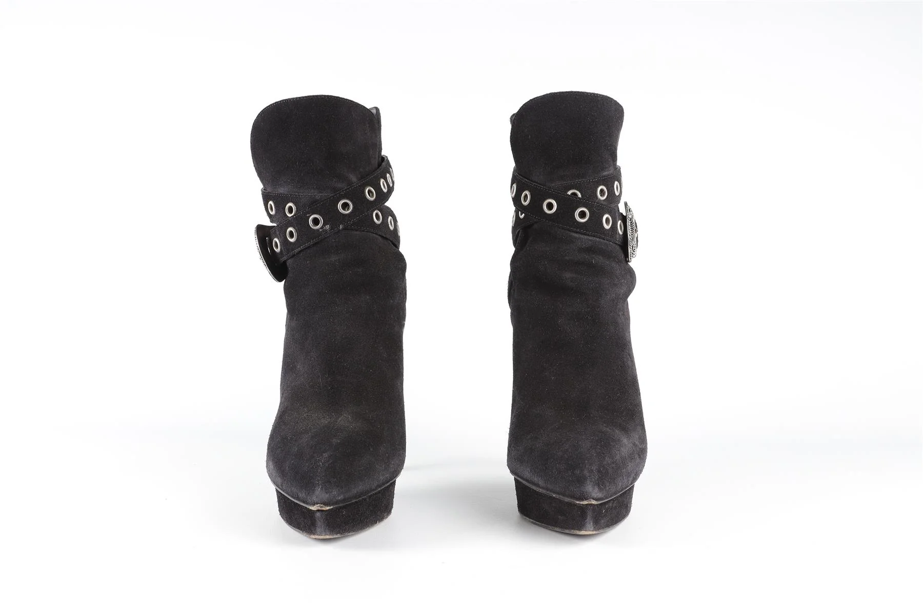 SAINT LAURENT BLACK SUEDE ANKLE BOOTS EU 40 UK 7 US 10 - Image 3