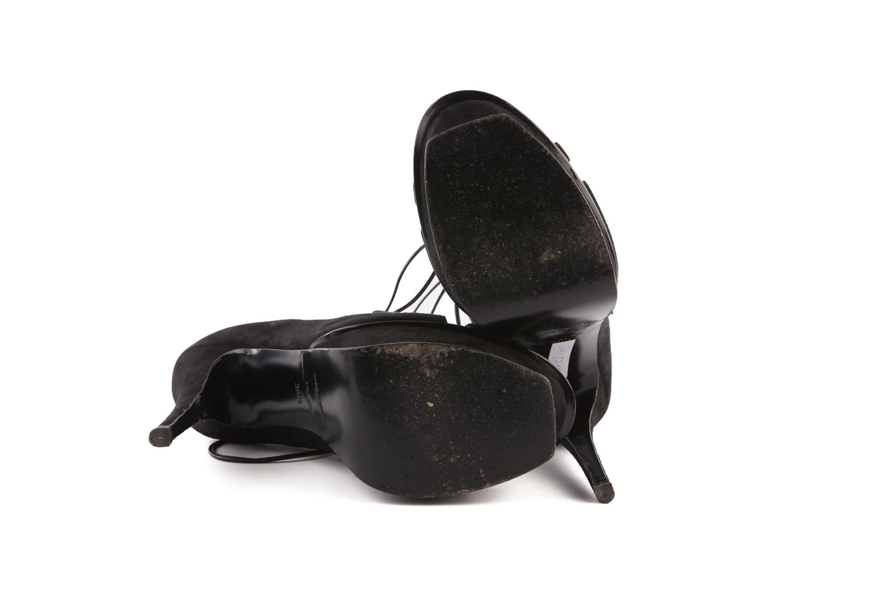 SAINT LAURENT BLACK SUEDE PLATFORM SANDALS EU 39.5 UK 6.5 US 9.5 - Image 6