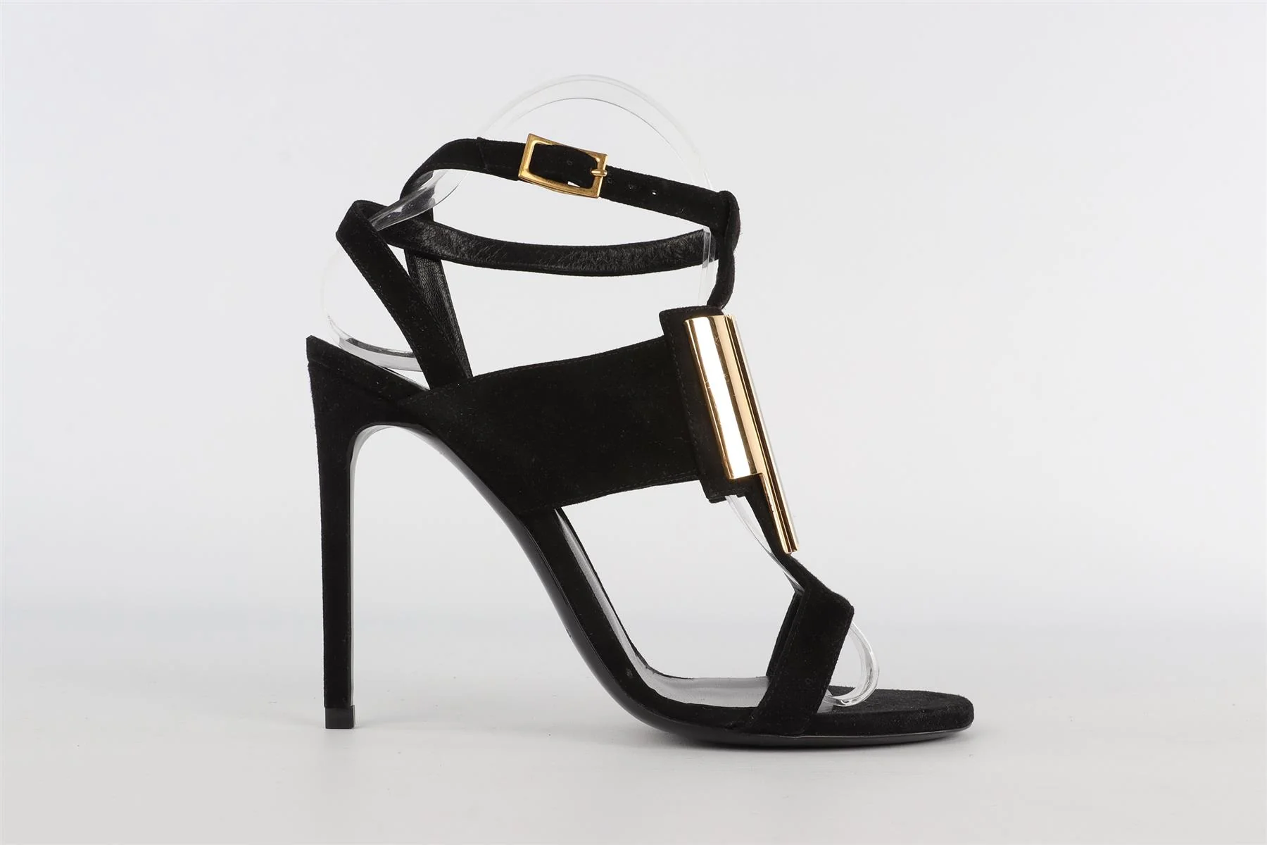 SAINT LAURENT BLACK SUEDE SANDALS EU 37.5 UK 4.5 US 7.5 - Image 2