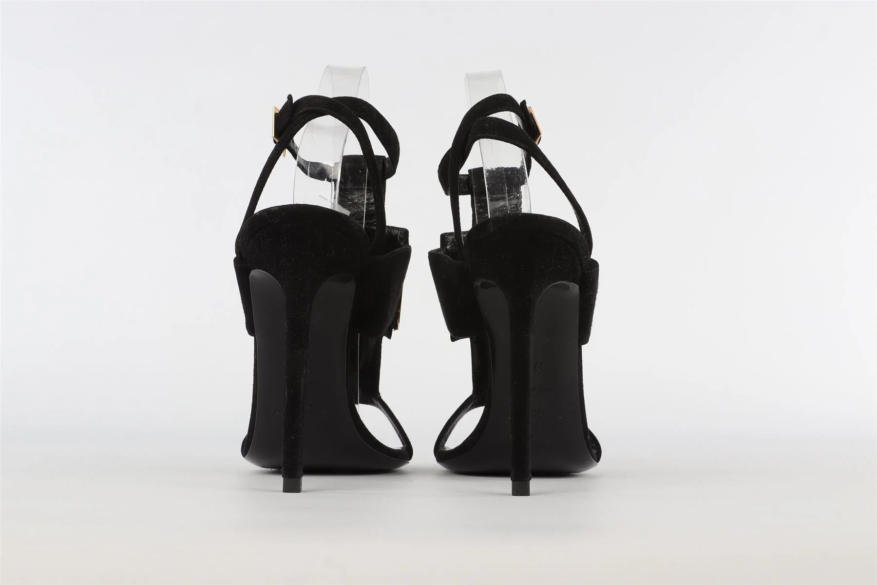 SAINT LAURENT BLACK SUEDE SANDALS EU 37.5 UK 4.5 US 7.5 - Image 5