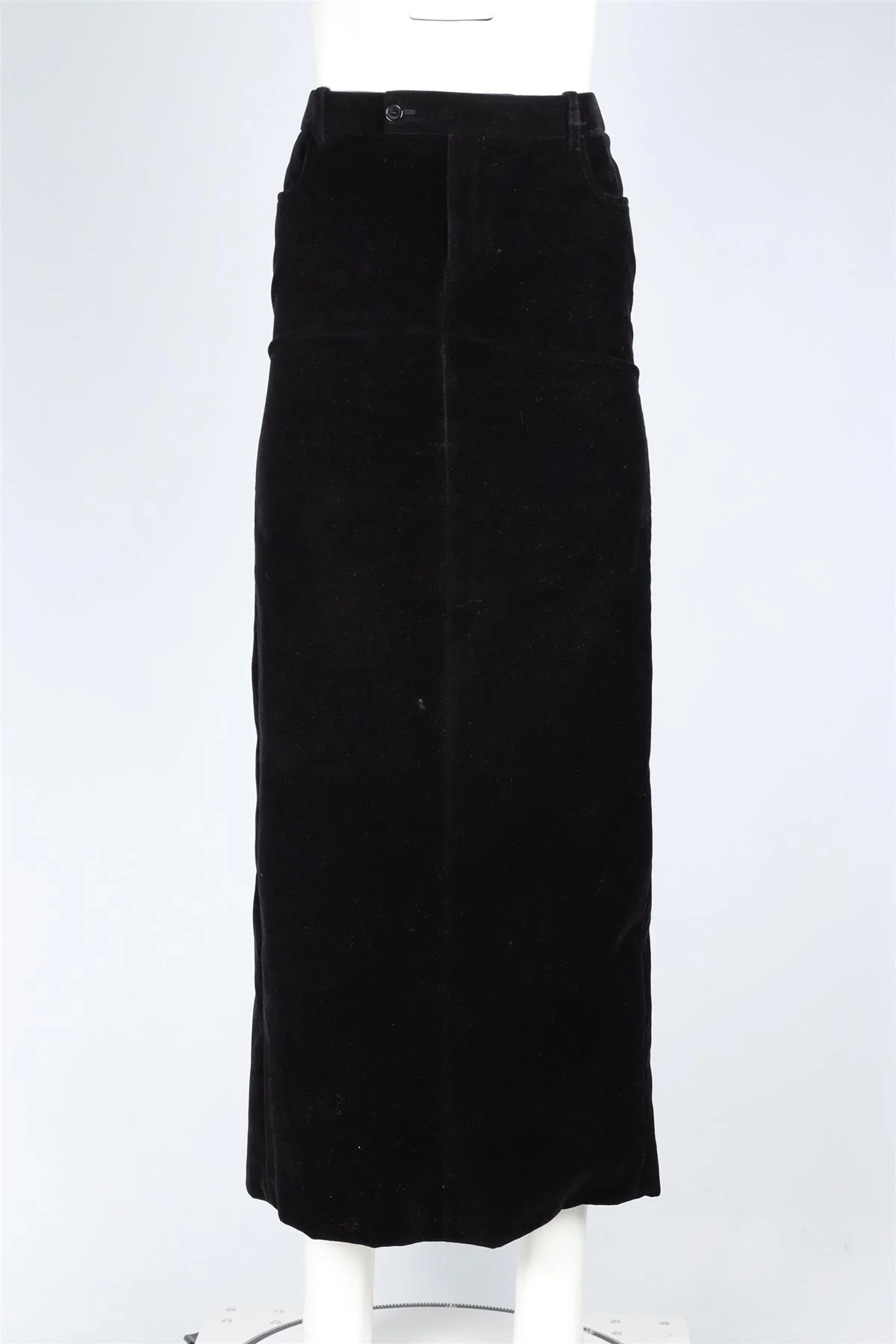 SAINT LAURENT BLACK VELVET MAXI SKIRT FR 36 UK 8 - Image 2