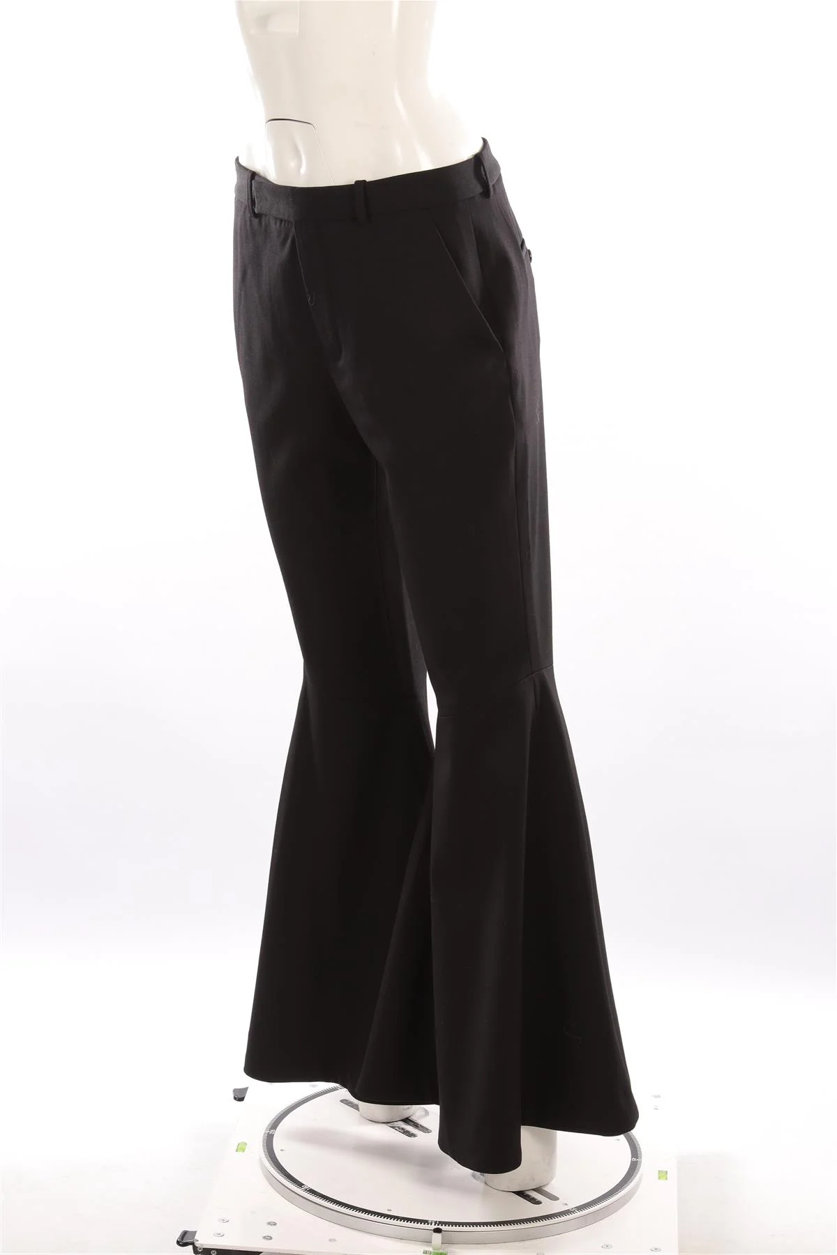 SAINT LAURENT BLACK WOOL FLARED PANTS FR 40 UK 12 - Image 2