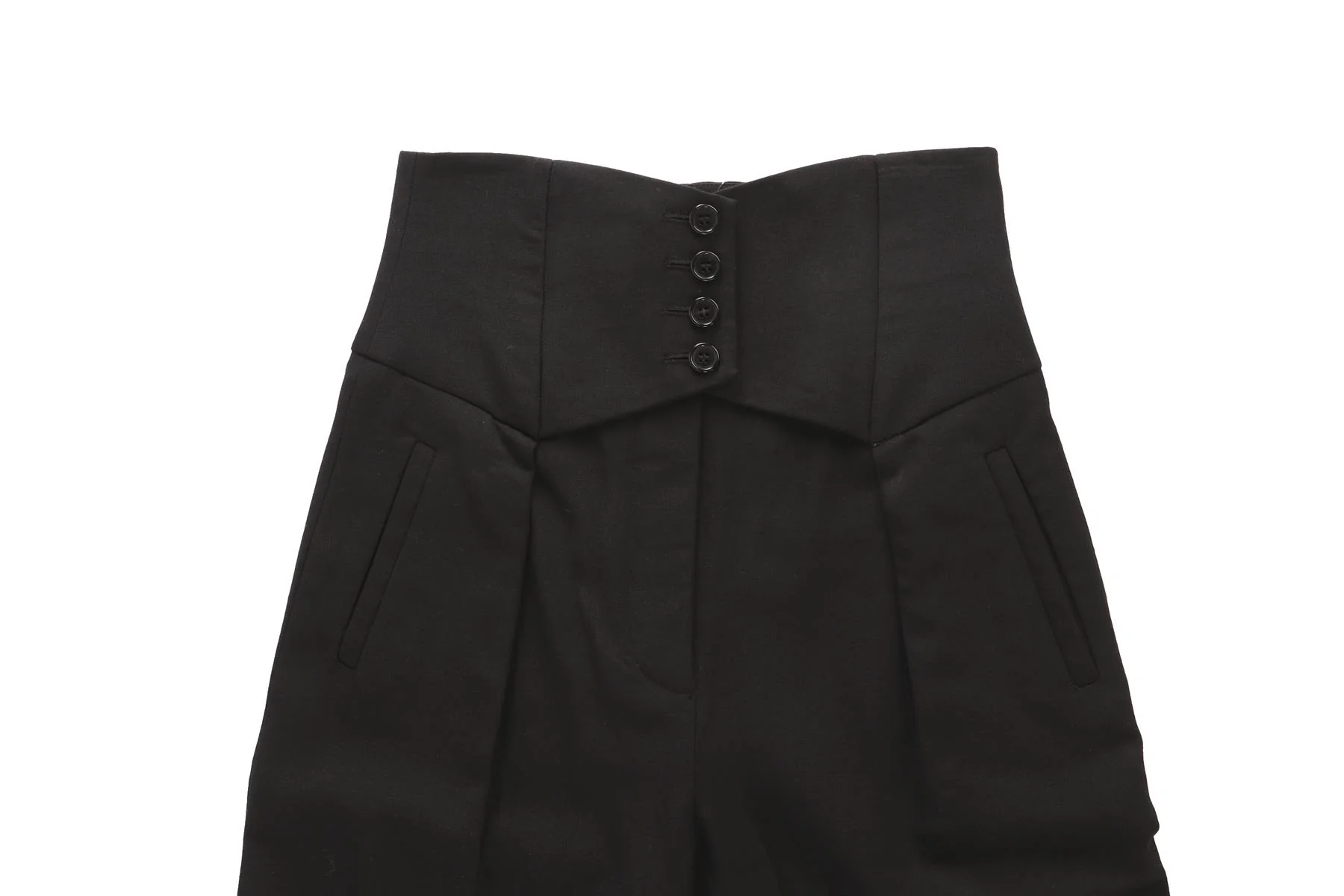 SAINT LAURENT BLACK WOOL TAPERED PANTS FR 34 UK 6 - Image 3