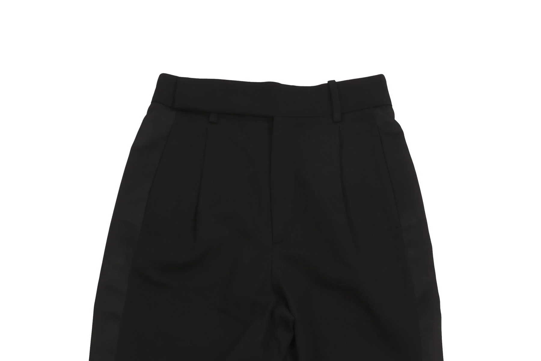 SAINT LAURENT BLACK WOOL TAPERED PANTS FR 34 UK 6 - Image 3