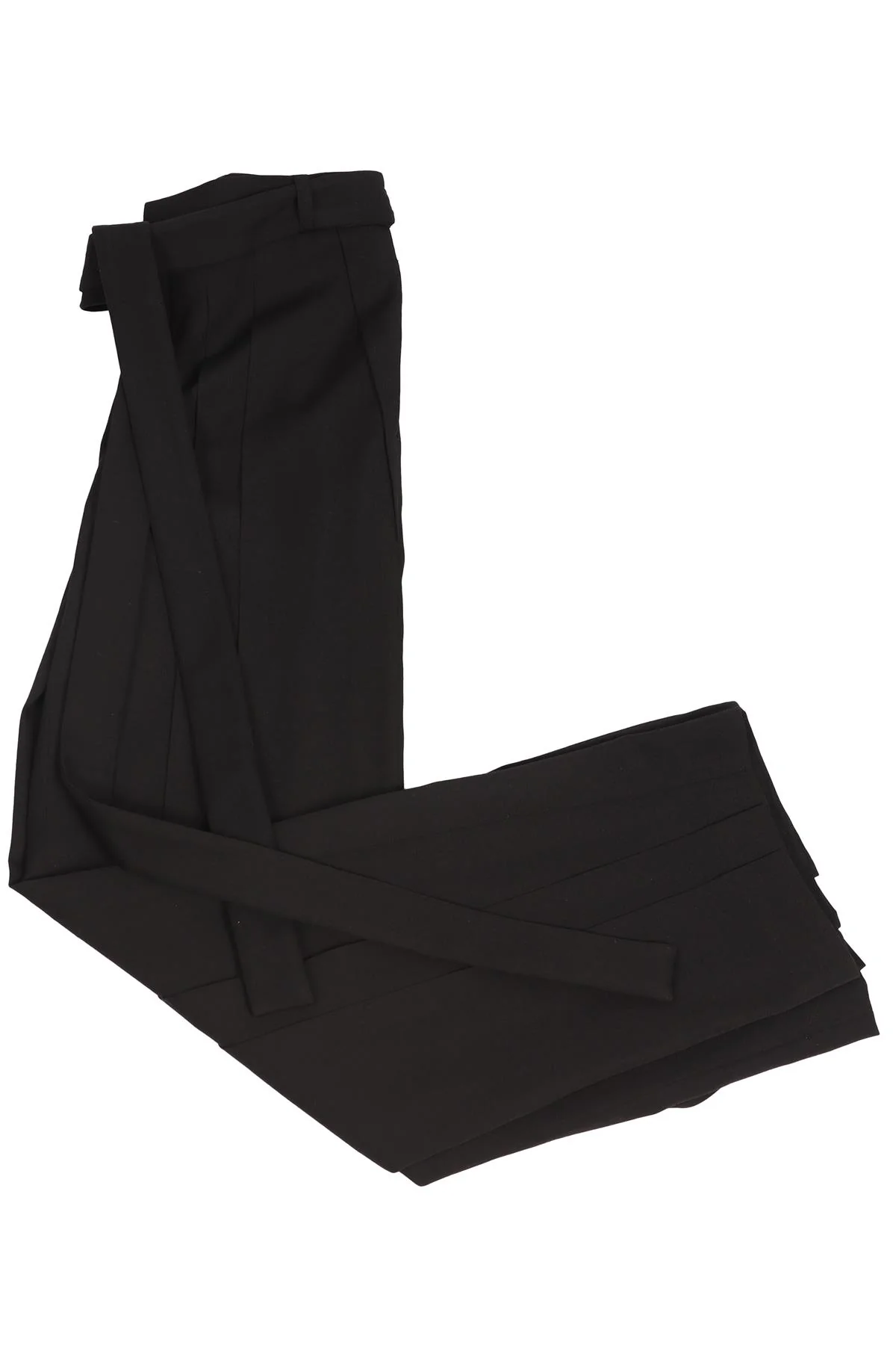 SAINT LAURENT BLACK WOOL WIDE LEG PANTS FR 34 UK 6