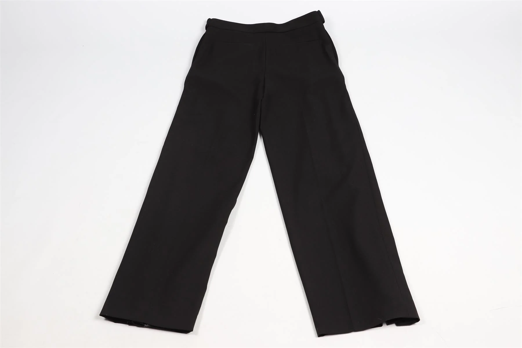 SAINT LAURENT BLACK WOOL WIDE LEG PANTS FR 34 UK 6 - Image 5