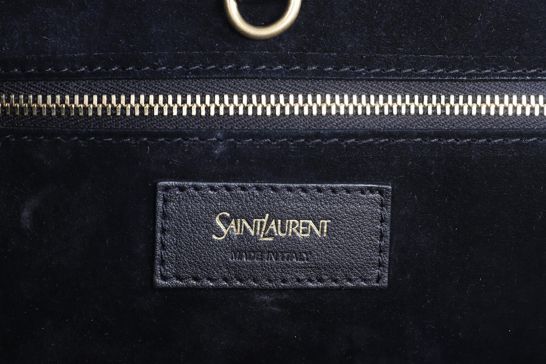 SAINT LAURENT BLACK Y LEATHER TOTE BAG - Image 10