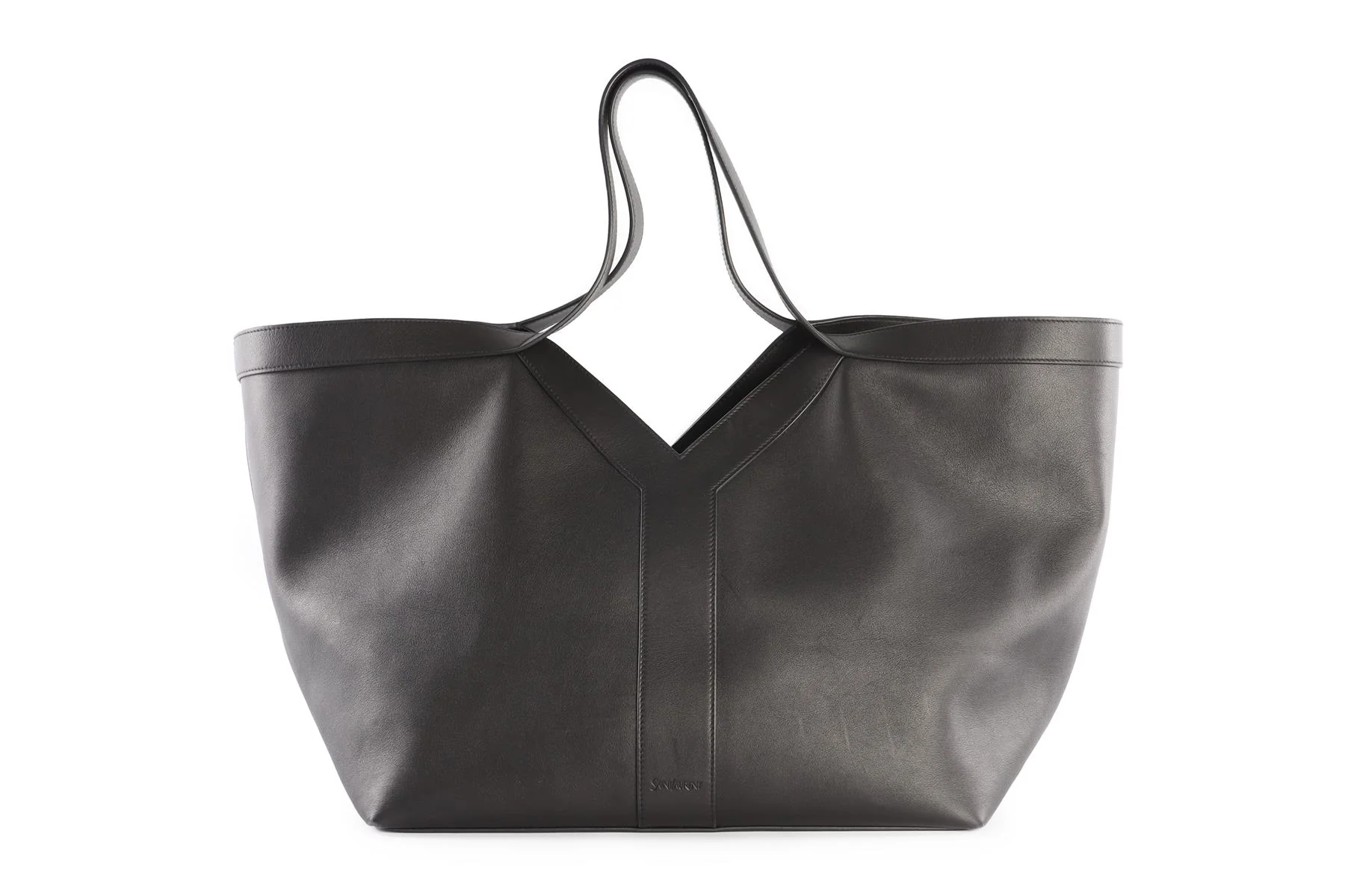 SAINT LAURENT BLACK Y LEATHER TOTE BAG - Image 2