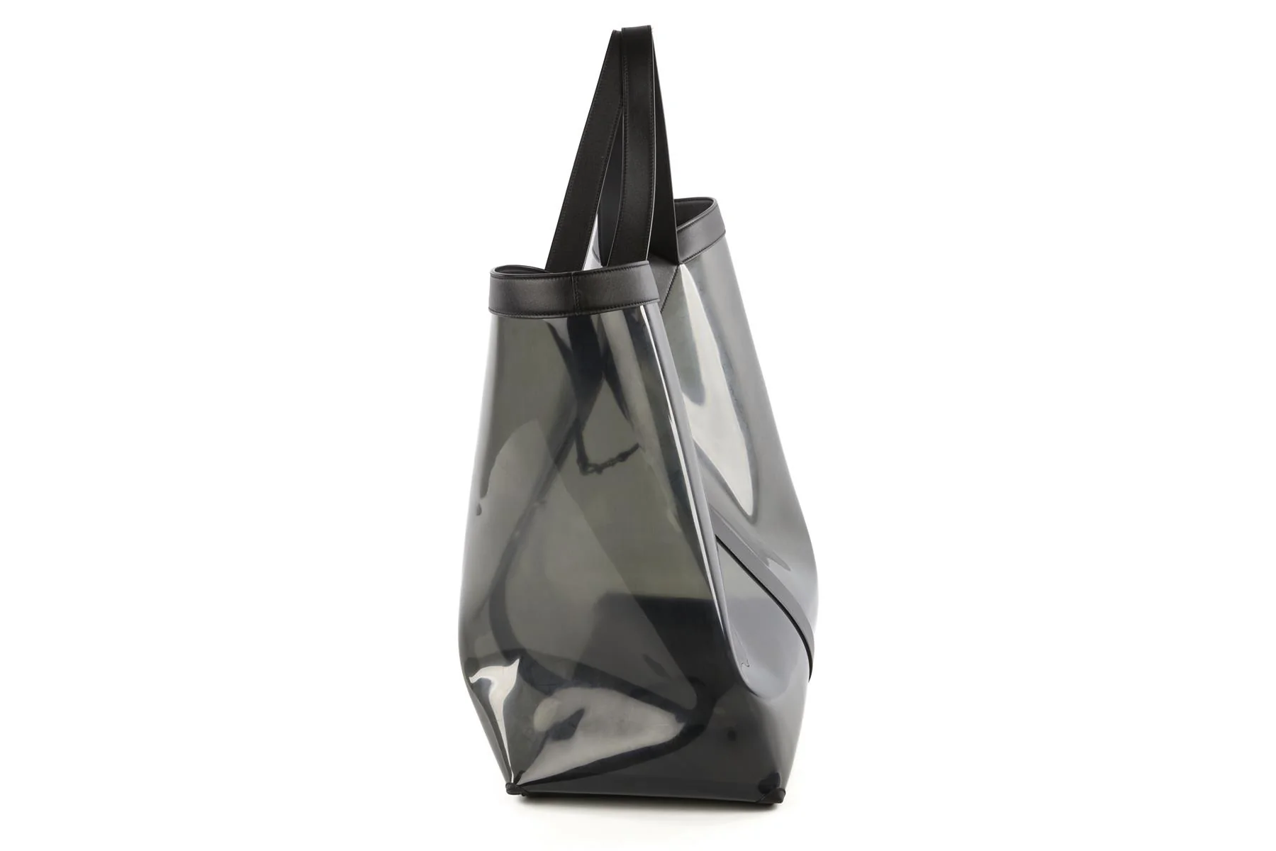 SAINT LAURENT BLACK Y PVC AND LEATHER TOTE BAG - Image 5