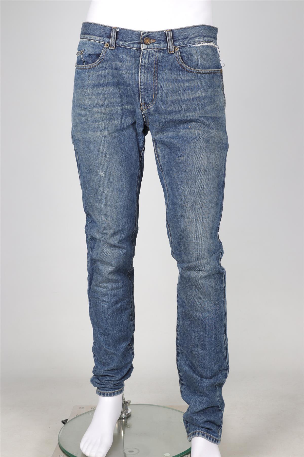 SAINT LAURENT BLUE MEN'S TAPERED JEANS W31 UK/US 31 - Image 2