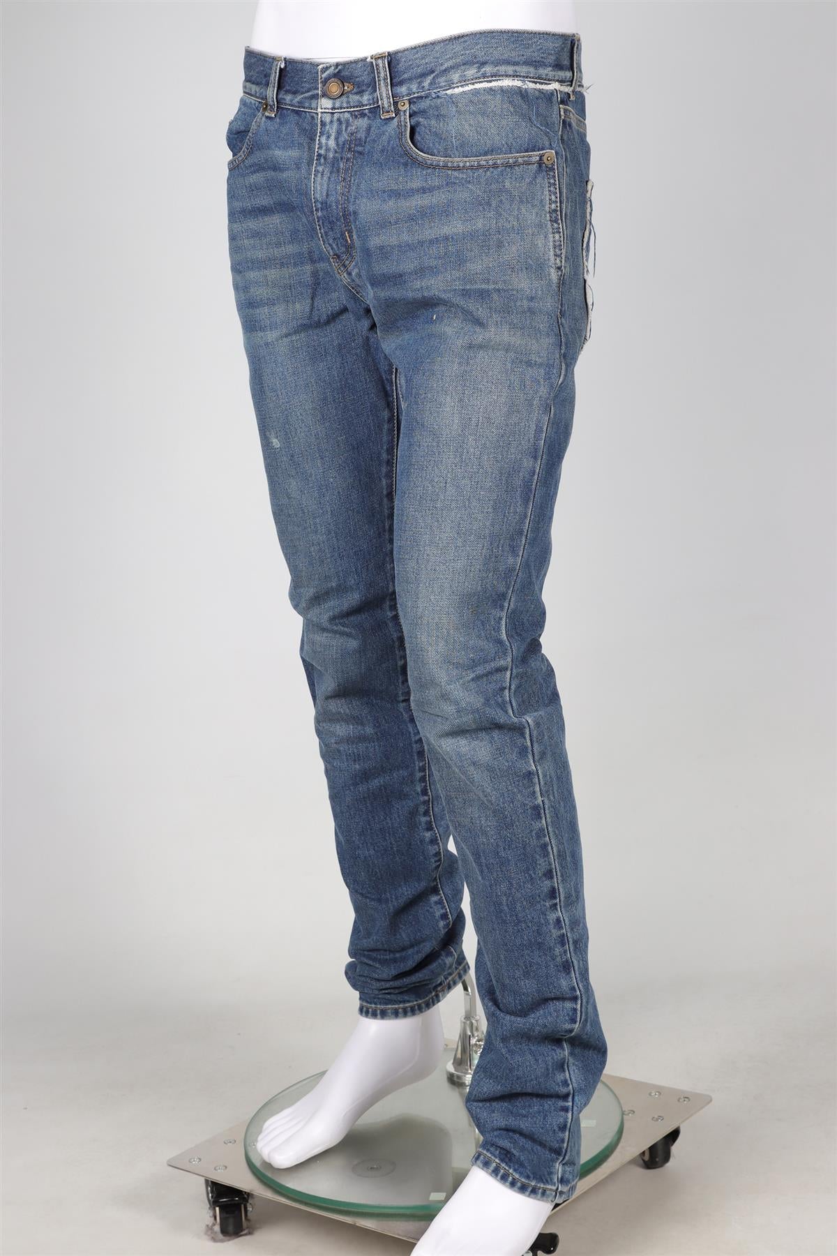 SAINT LAURENT BLUE MEN'S TAPERED JEANS W31 UK/US 31 - Image 3