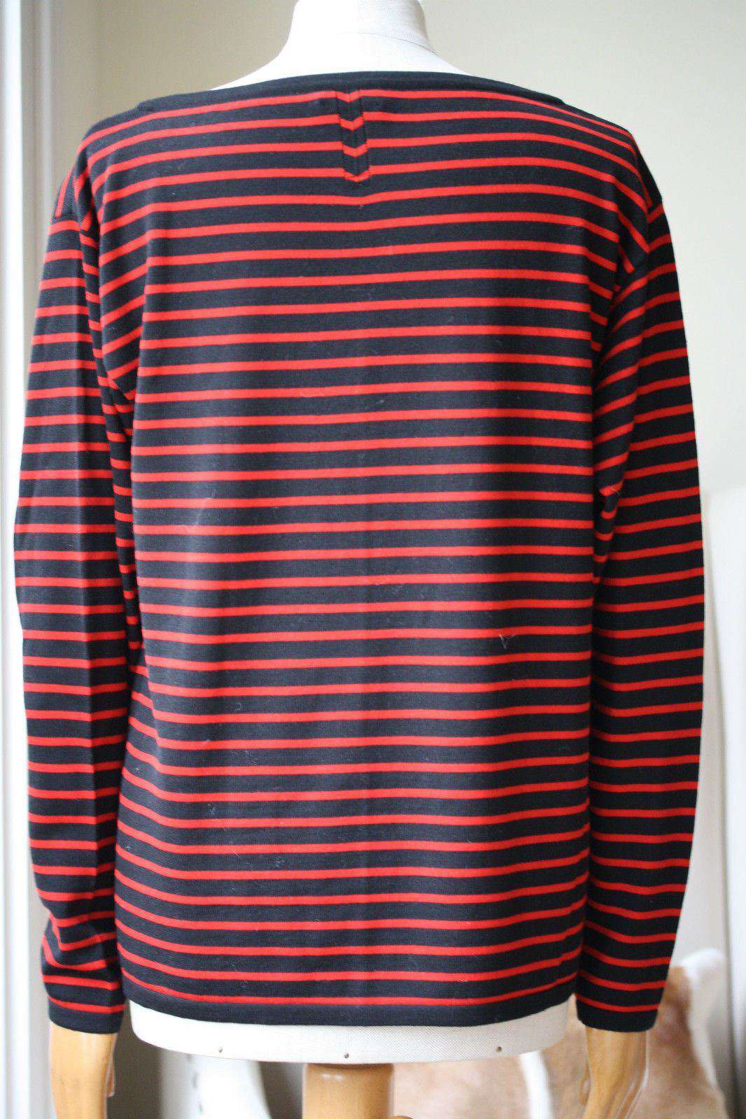 SAINT LAURENT BRETON BLACK RED JUMPER SWEATER MEDIUM - Image 10