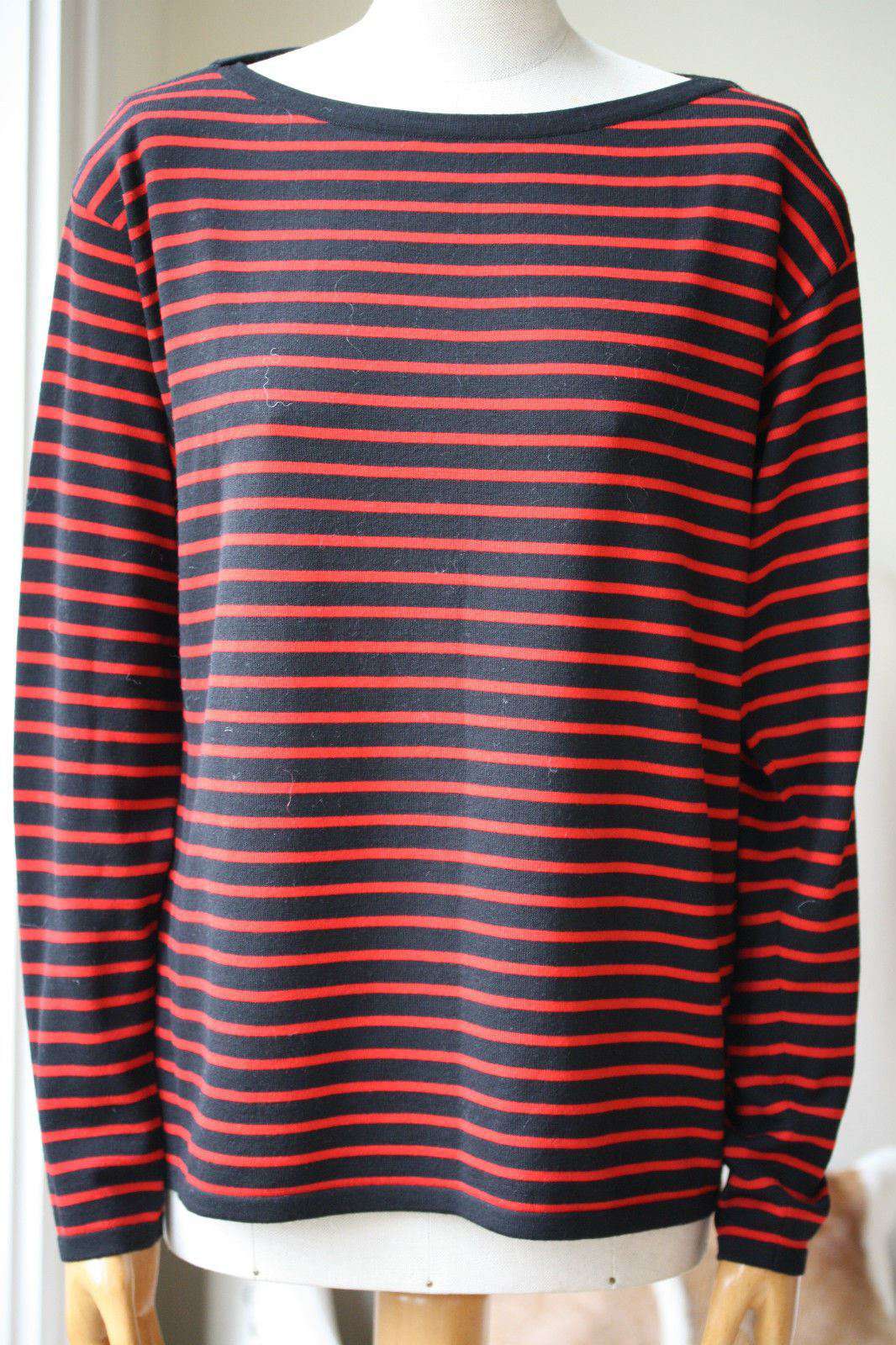 SAINT LAURENT BRETON BLACK RED JUMPER SWEATER MEDIUM - Image 3
