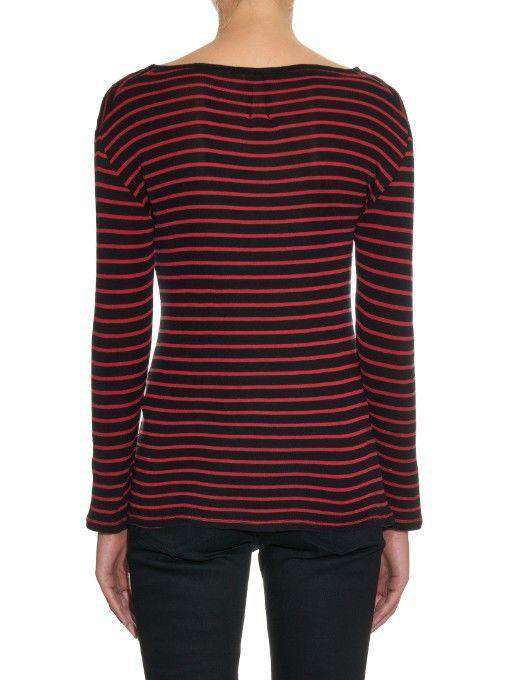 SAINT LAURENT BRETON BLACK RED JUMPER SWEATER MEDIUM - Image 4