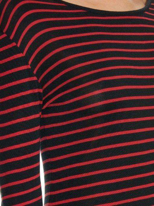 SAINT LAURENT BRETON BLACK RED JUMPER SWEATER MEDIUM - Image 5