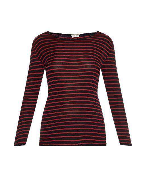 SAINT LAURENT BRETON BLACK RED JUMPER SWEATER MEDIUM - Image 6