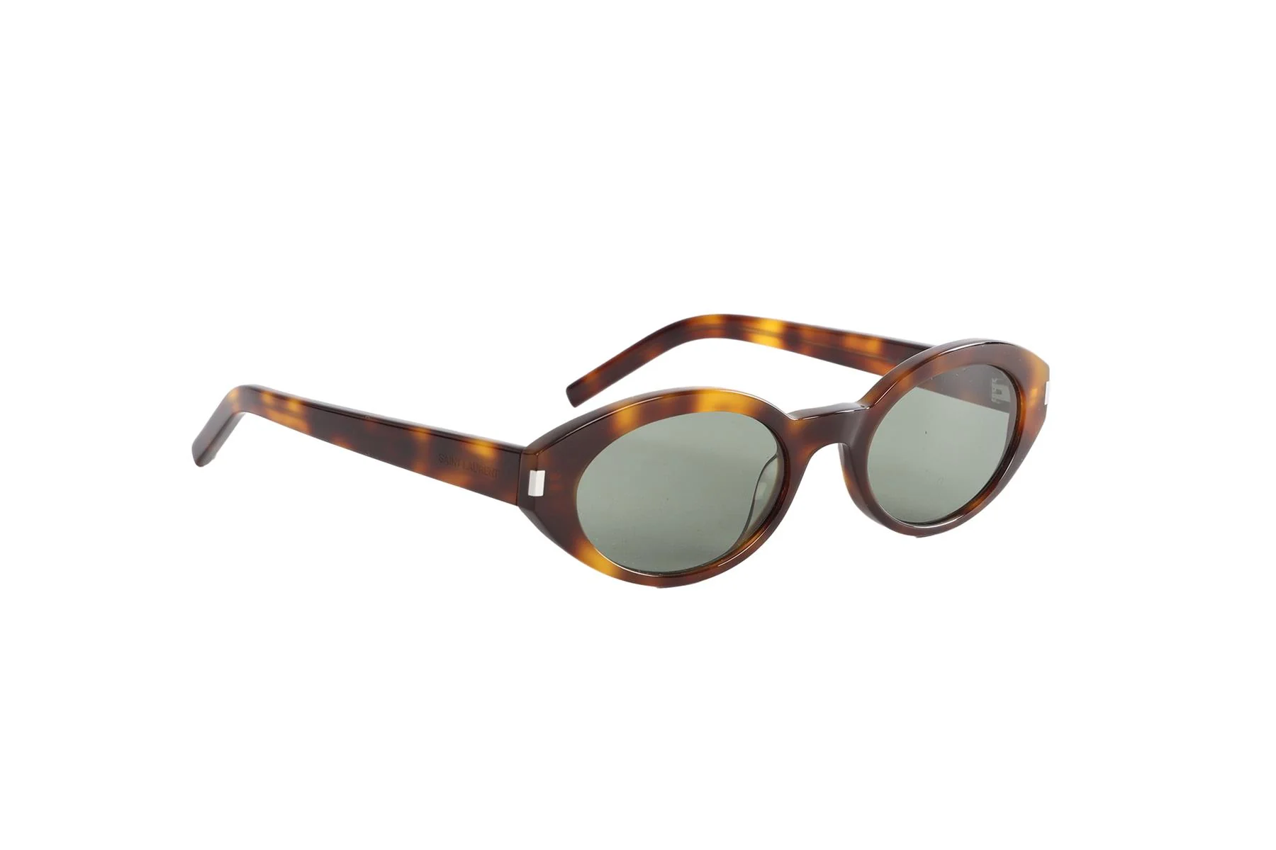 SAINT LAURENT BROWN OVAL FRAME ACETATE SUNGLASSES - Image 2