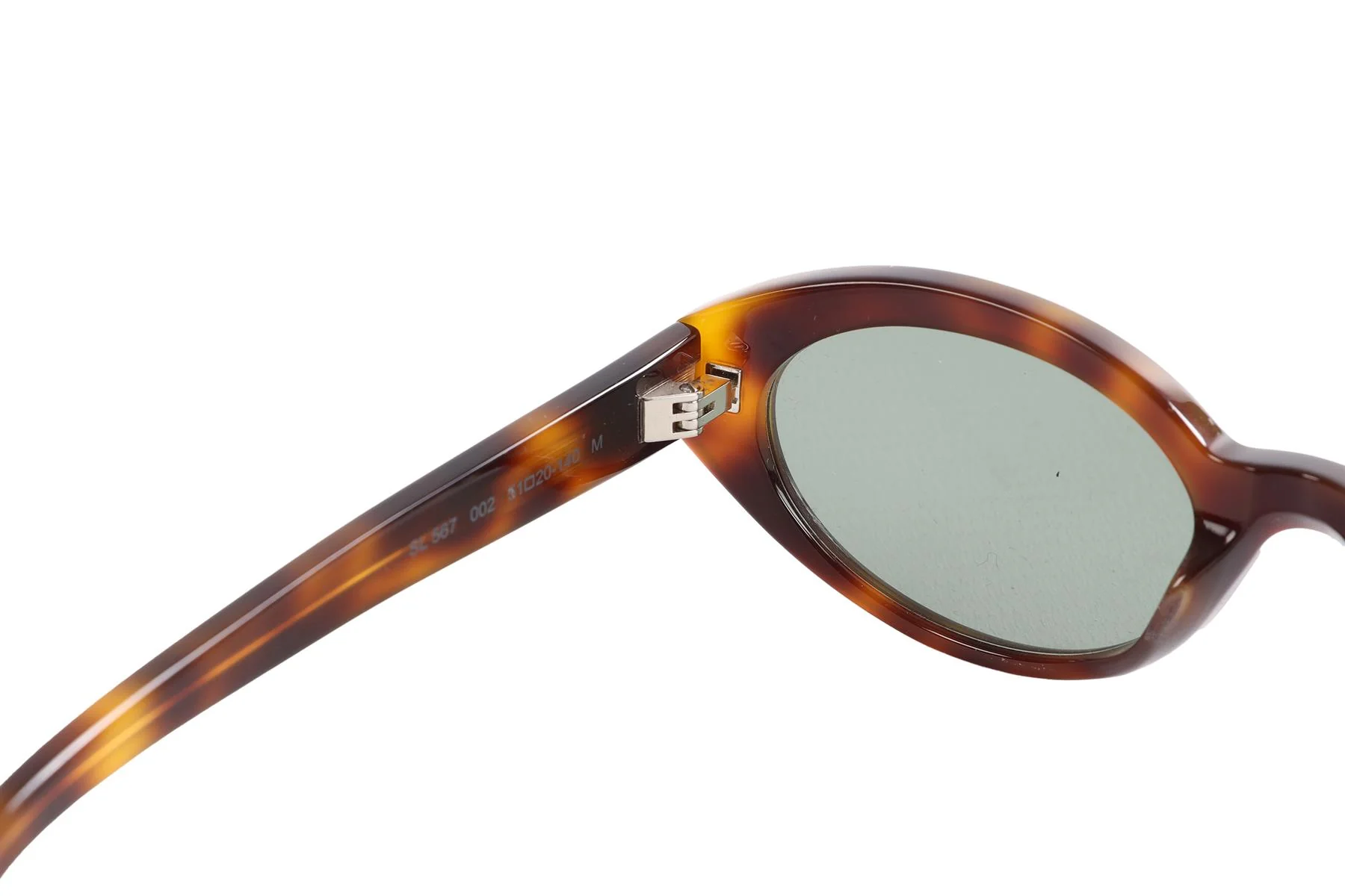 SAINT LAURENT BROWN OVAL FRAME ACETATE SUNGLASSES - Image 7