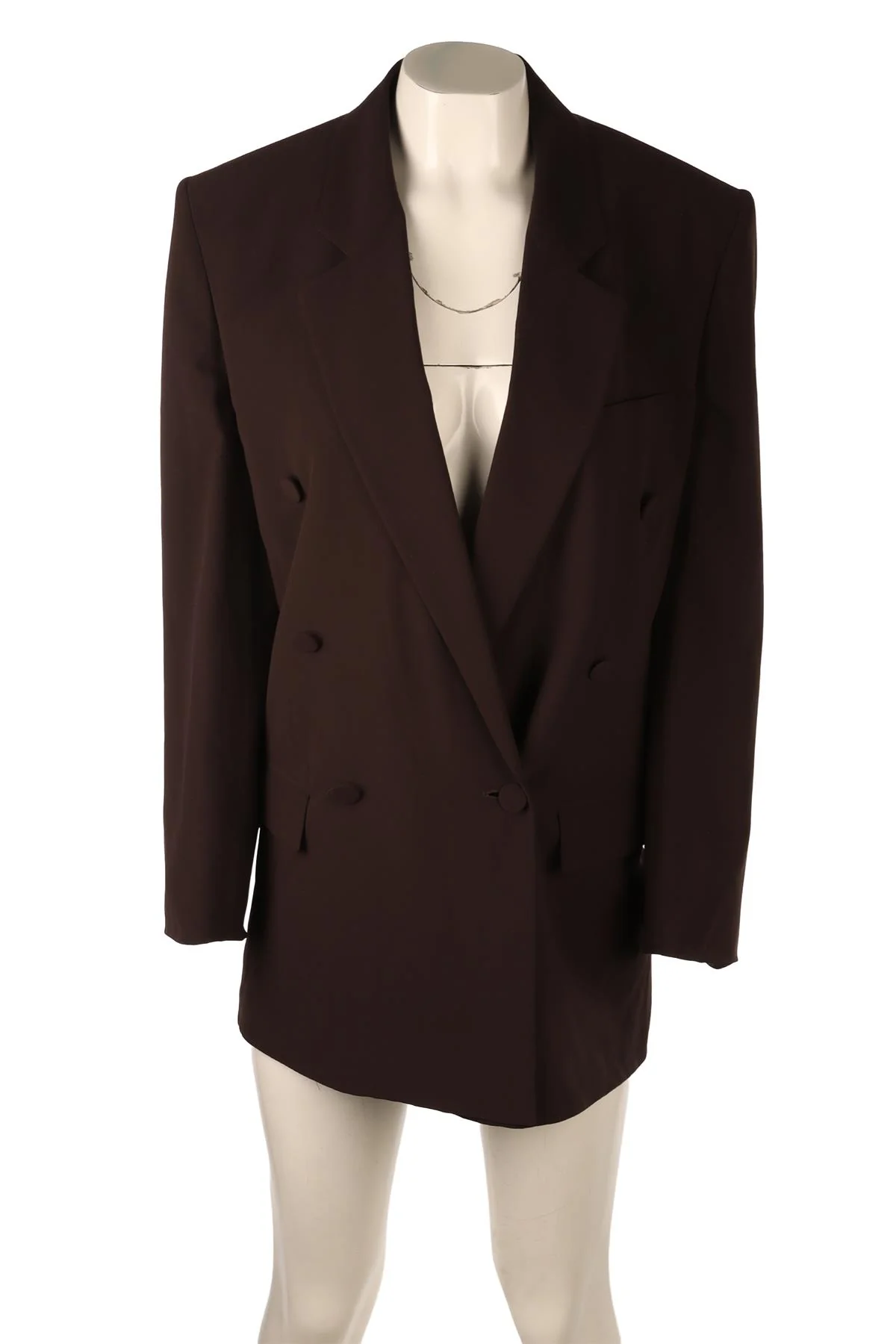 SAINT LAURENT BROWN SILK BLAZER FR 36 UK 8 - Image 2