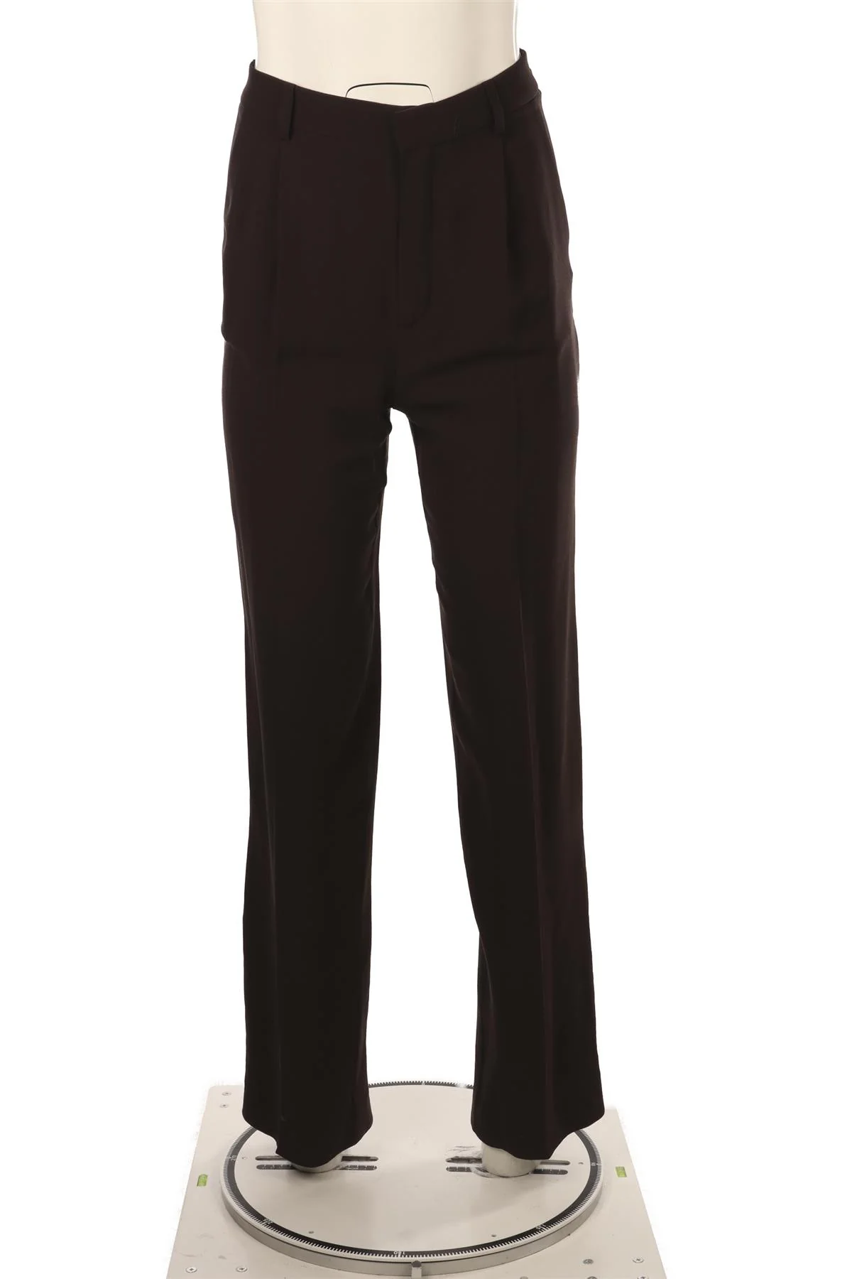 SAINT LAURENT BROWN SILK STRAIGHT LEG PANTS FR 34 UK 6 - Image 2