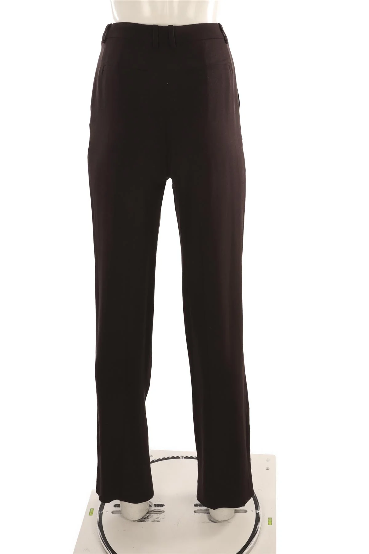 SAINT LAURENT BROWN SILK STRAIGHT LEG PANTS FR 34 UK 6 - Image 4