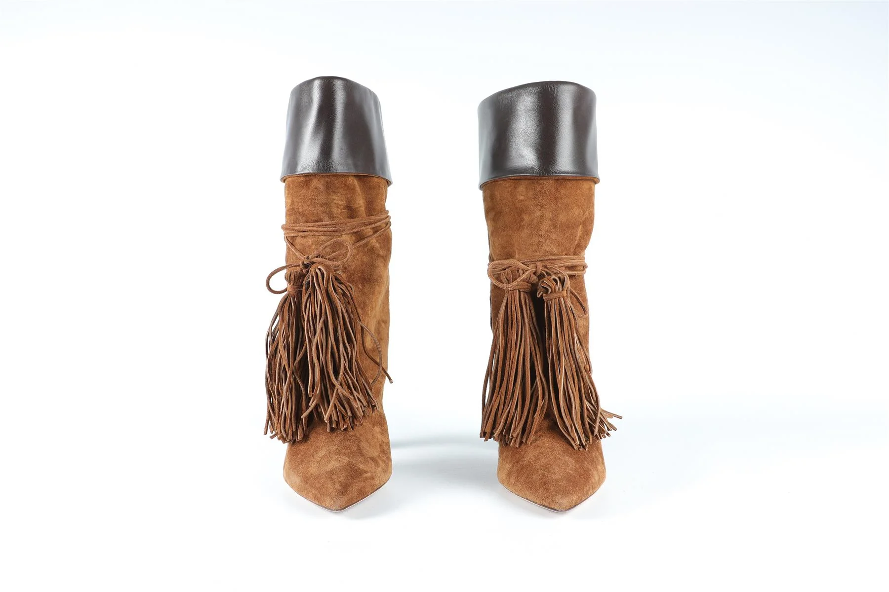 SAINT LAURENT BROWN SUEDE ANKLE BOOTS EU 39.5 UK 6.5 US 9.5 - Image 3