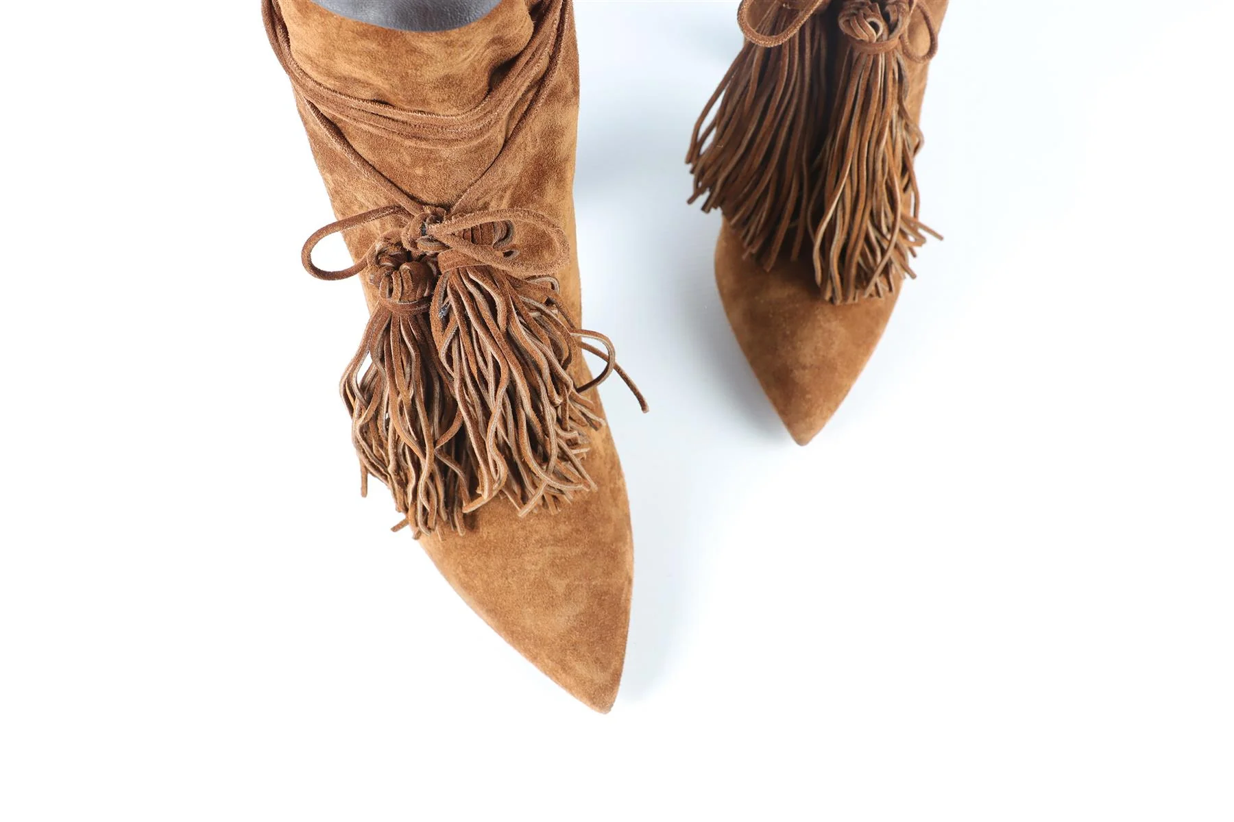 SAINT LAURENT BROWN SUEDE ANKLE BOOTS EU 39.5 UK 6.5 US 9.5 - Image 4