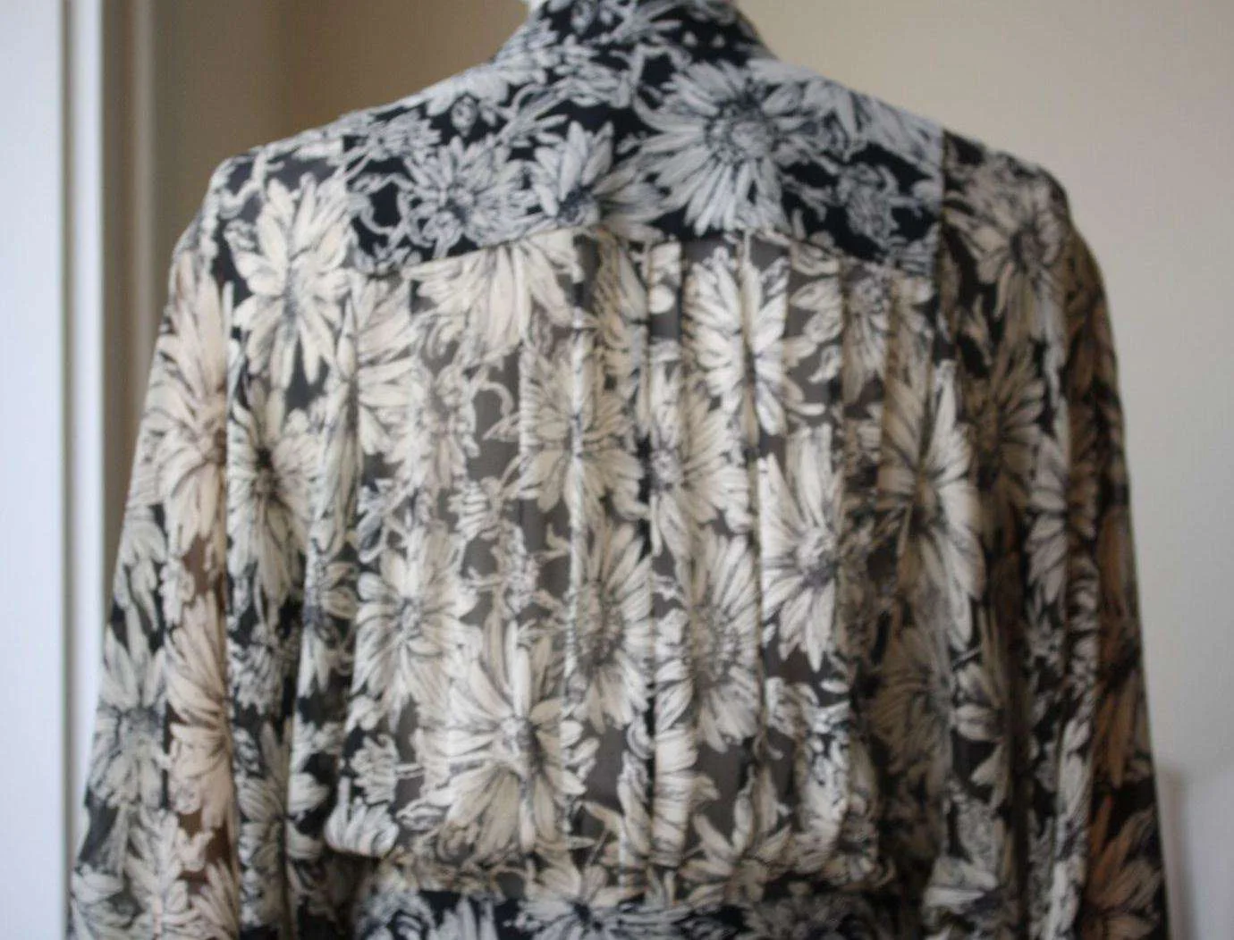 SAINT LAURENT CHIFFON FLORAL LONG MAXI DRESS FR 38 UK 10 - Image 7