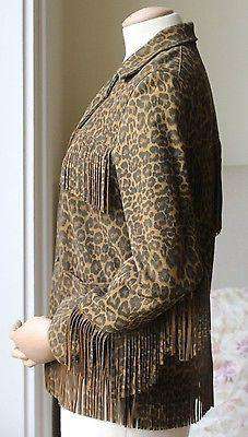 SAINT LAURENT CLASSIC CURTIS LEOPARD-PRINT FRINGE JACKET UK 8 - Image 7