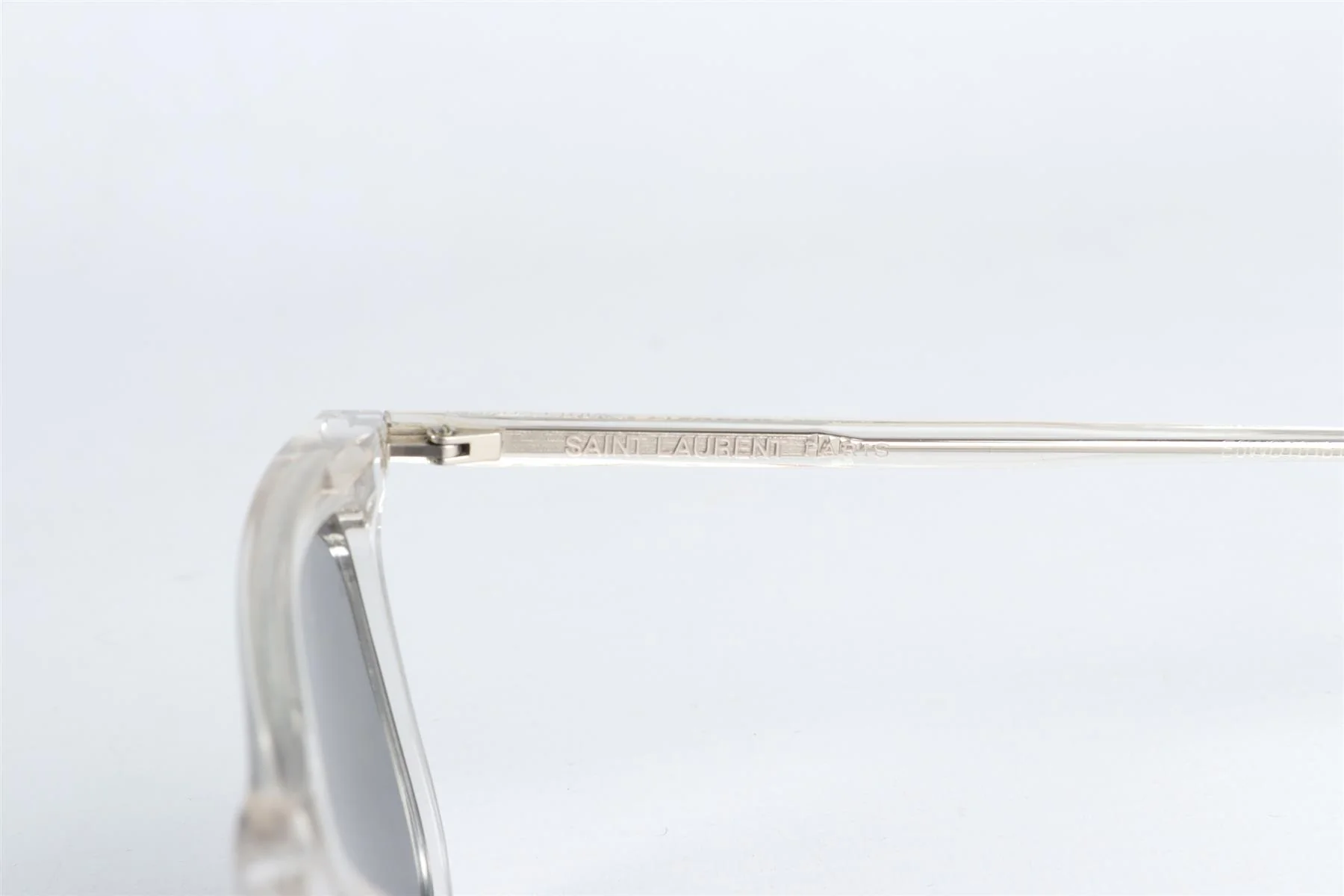 SAINT LAURENT CLEAR SQUARE FRAME ACETATE SUNGLASSES - Image 5