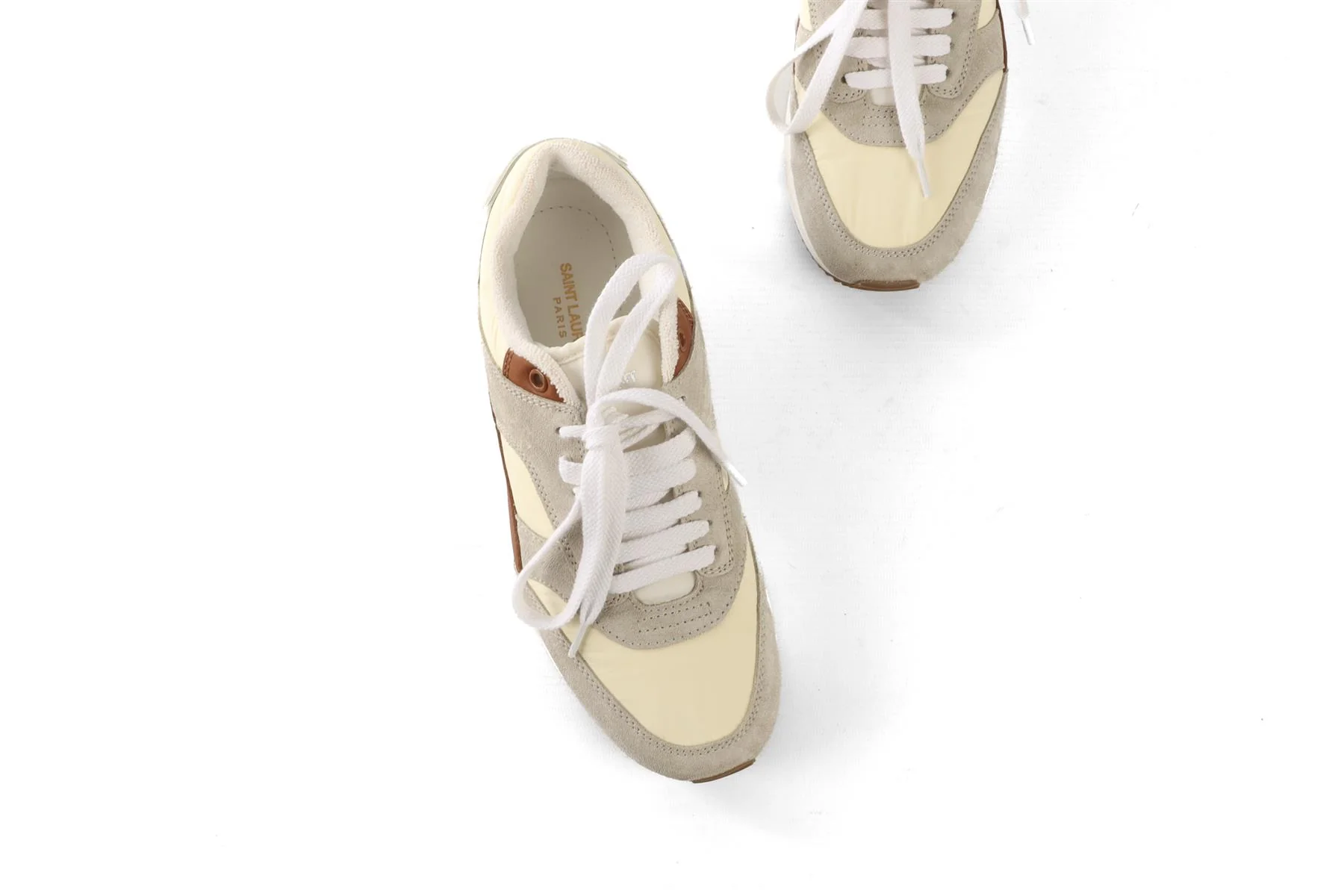 SAINT LAURENT CREAM SUEDE SNEAKERS EU 39 UK 6 US 9 - Image 4