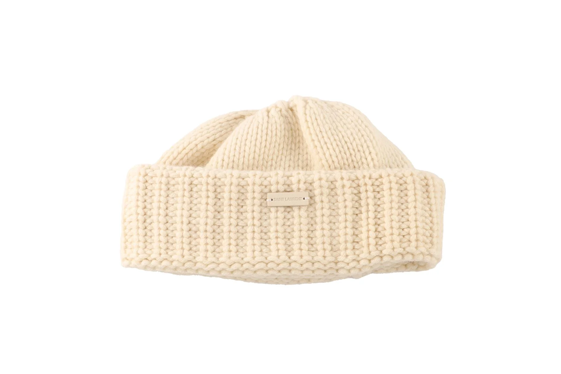 SAINT LAURENT CREAM WOOL BEANIE MEDIUM - Image 2