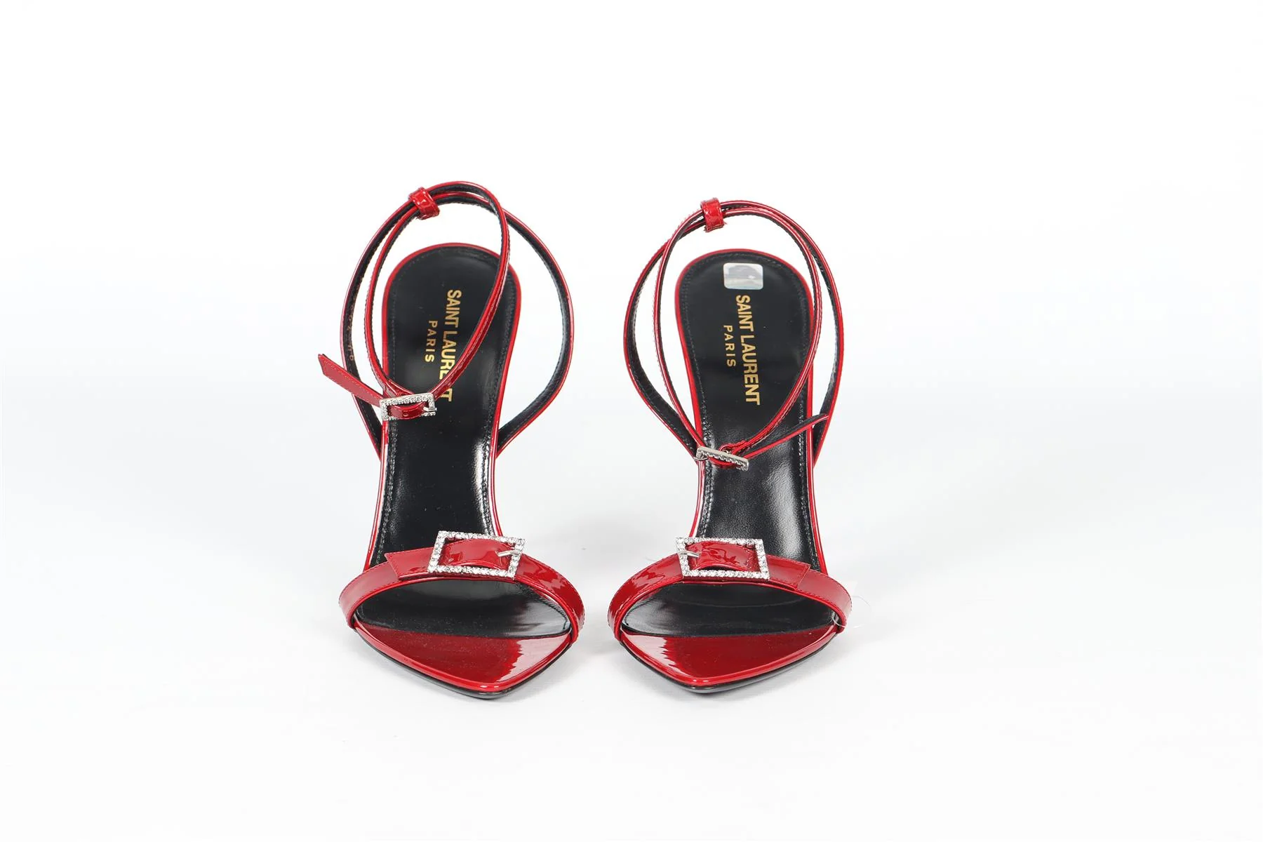 SAINT LAURENT CRYSTAL AND PATENT LEATHER SANDALS EU 39.5 UK 6.5 US 9.5 - Image 3