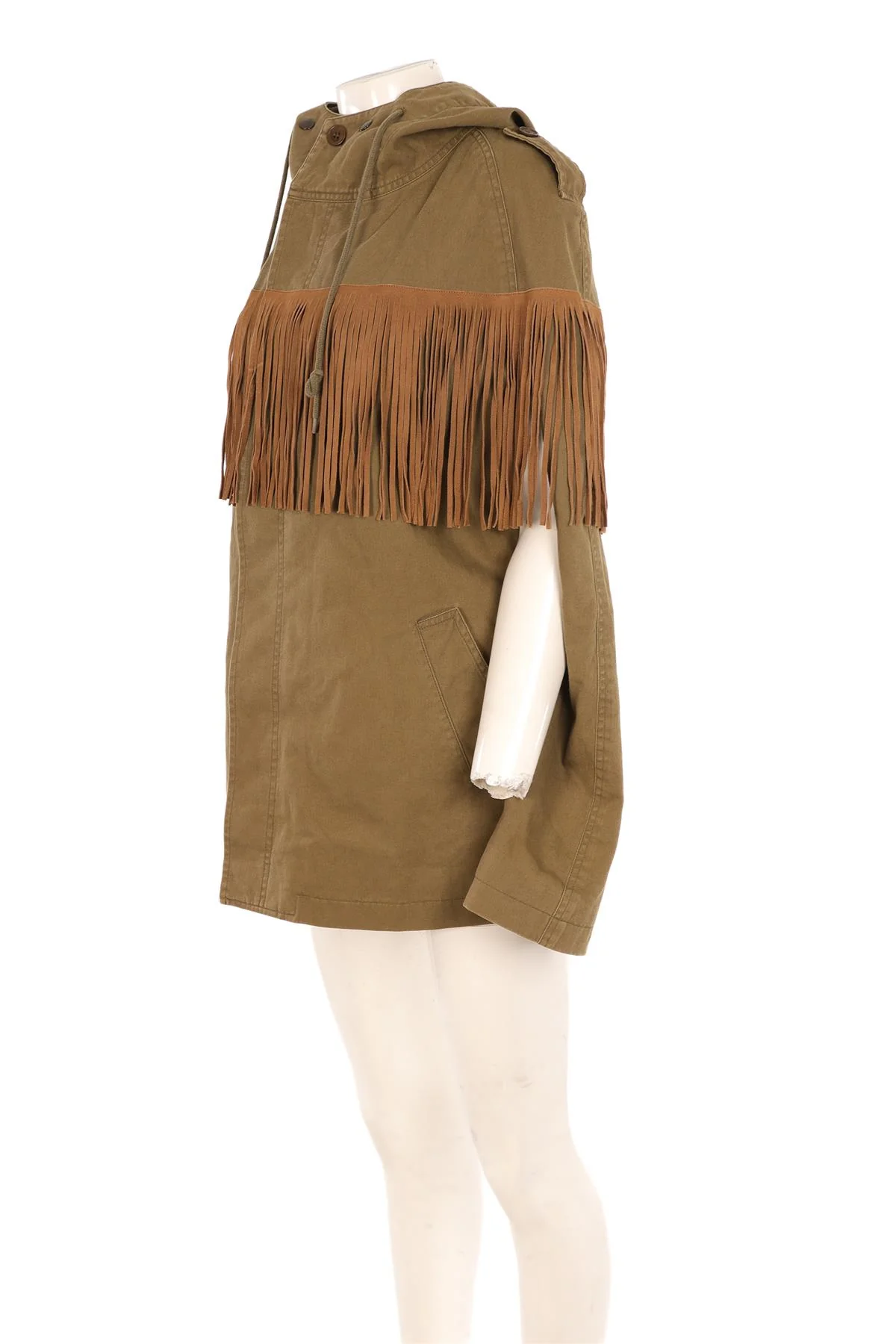 SAINT LAURENT GREEN COTTON CAPE FR 36 UK 8 - Image 3