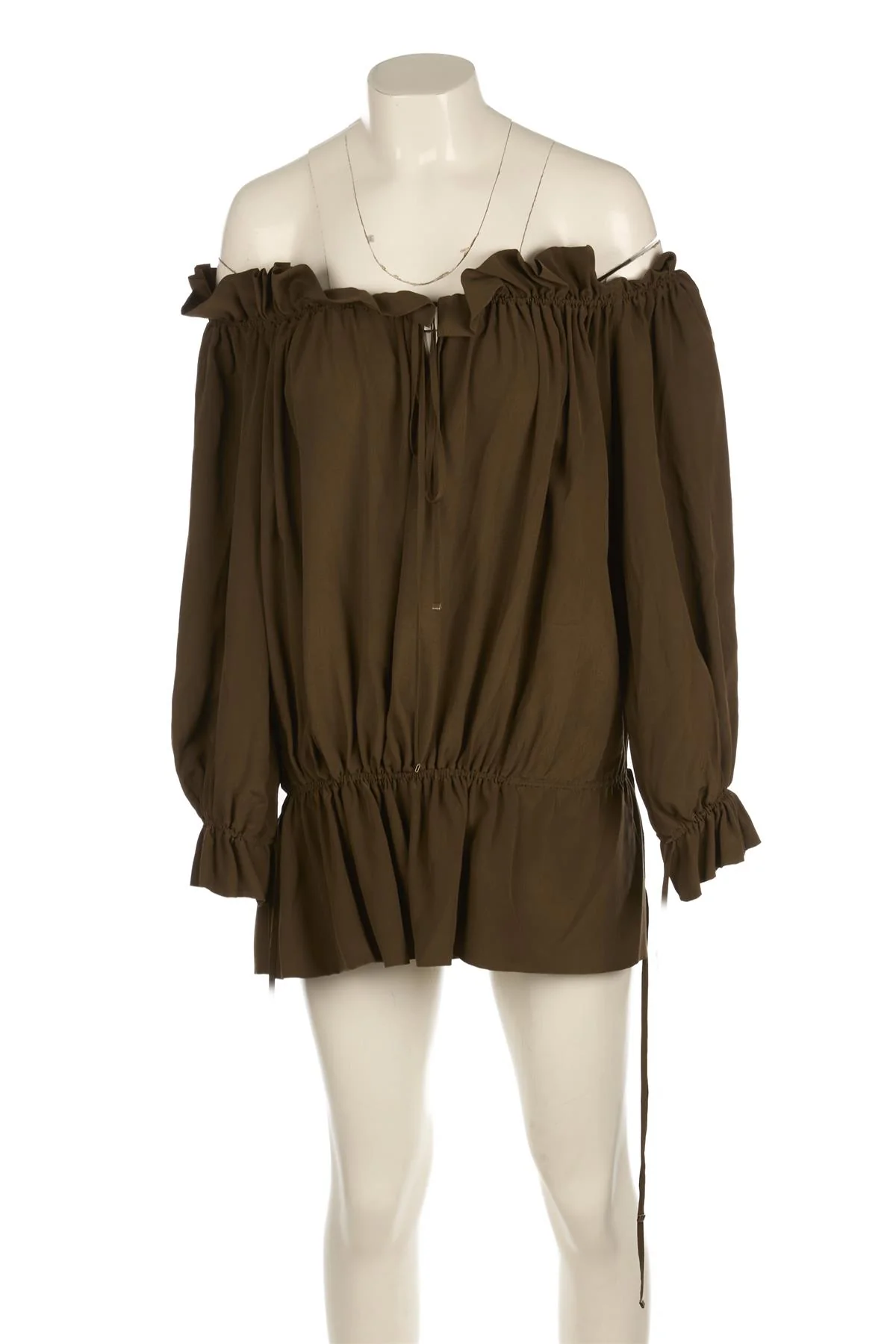 SAINT LAURENT GREEN SILK MINI DRESS FR 36 UK 8 - Image 2