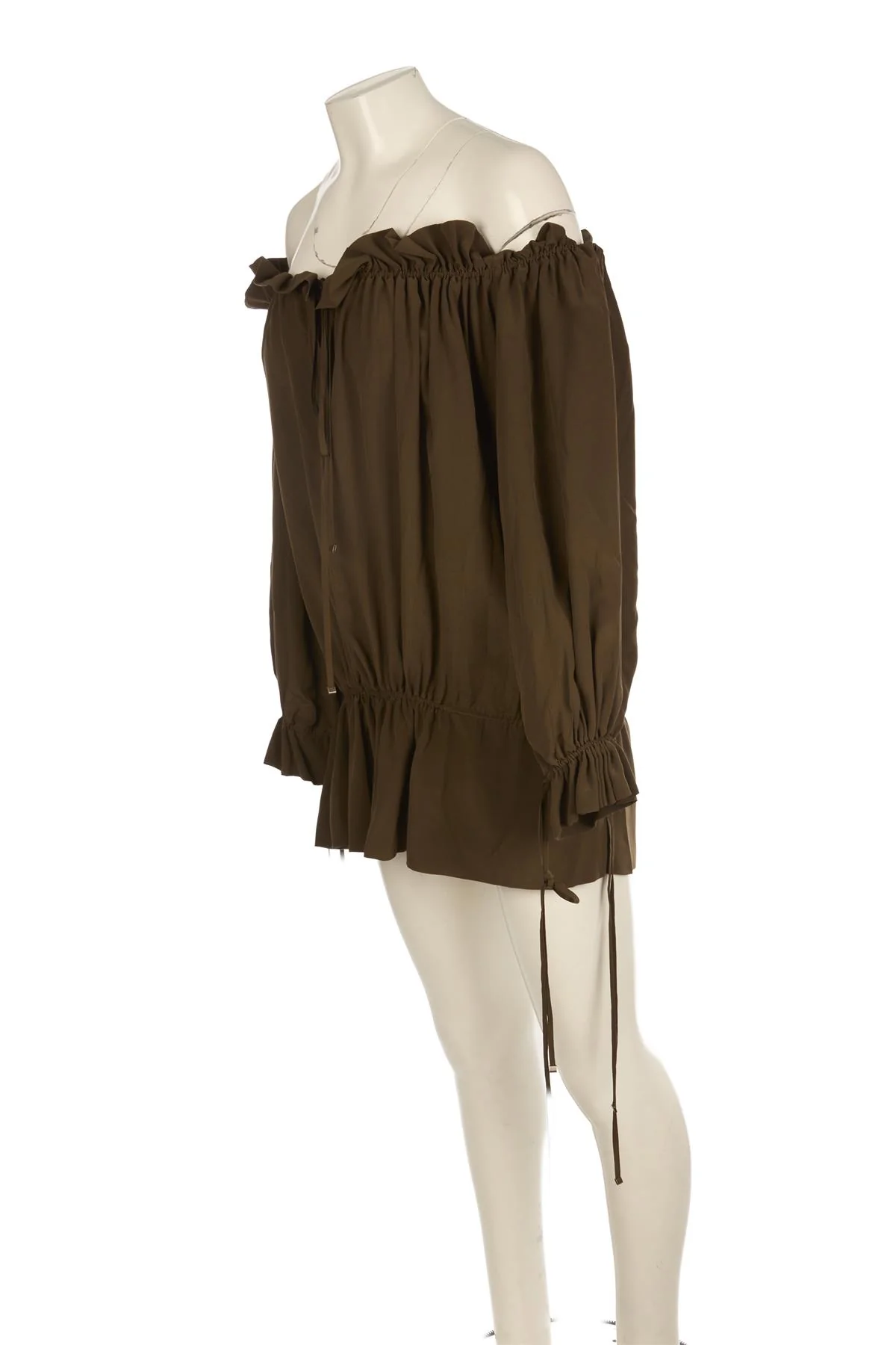 SAINT LAURENT GREEN SILK MINI DRESS FR 36 UK 8 - Image 3