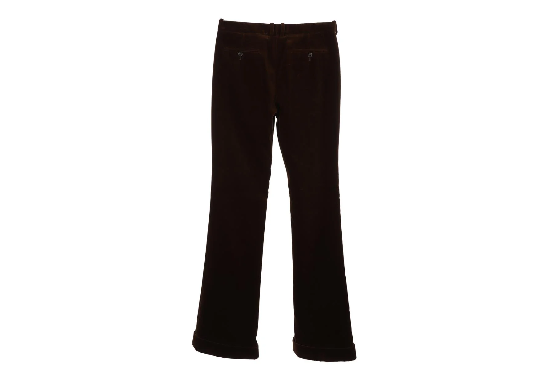 SAINT LAURENT GREEN VELVET STRAIGHT LEG PANTS FR 38 UK 10 - Image 4