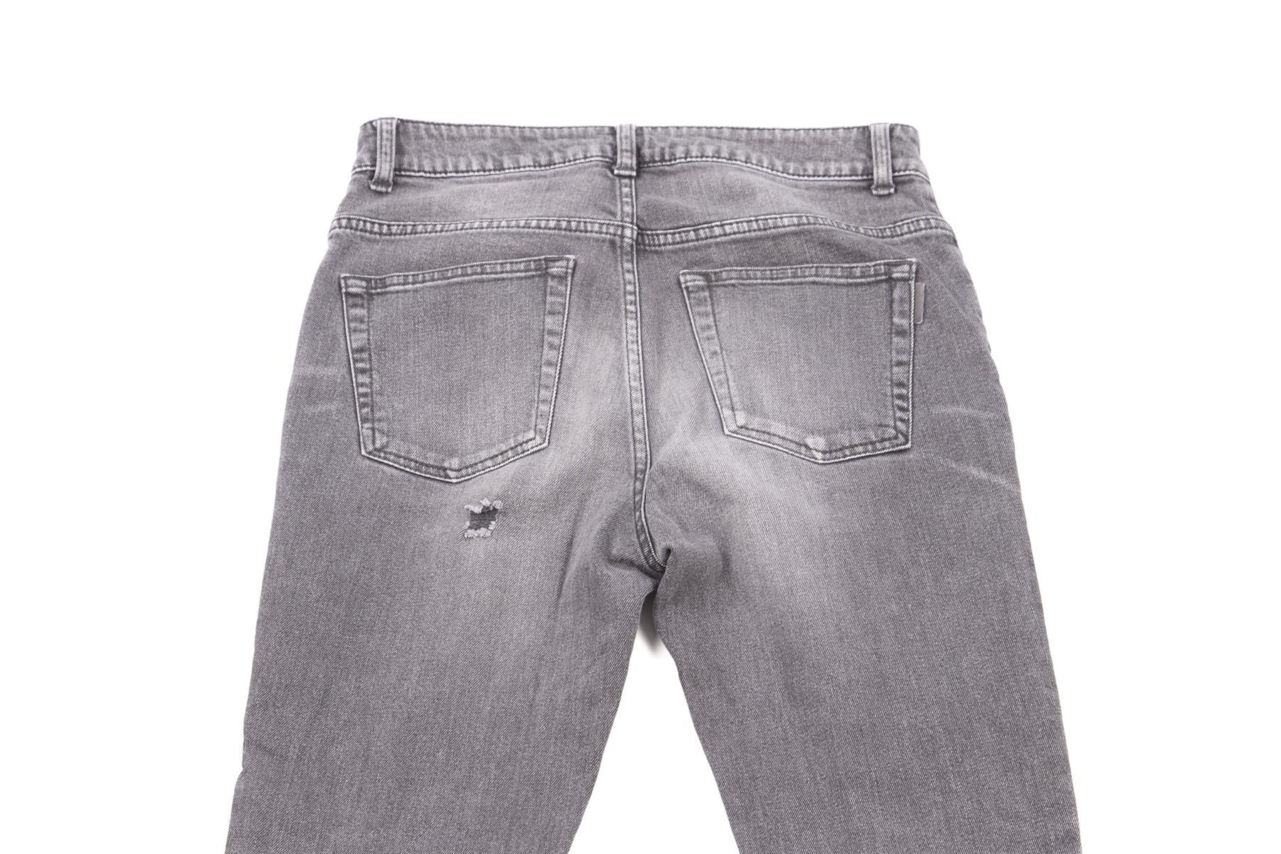 SAINT LAURENT GREY HIGH RISE SKINNY JEANS UK 8 - Image 4