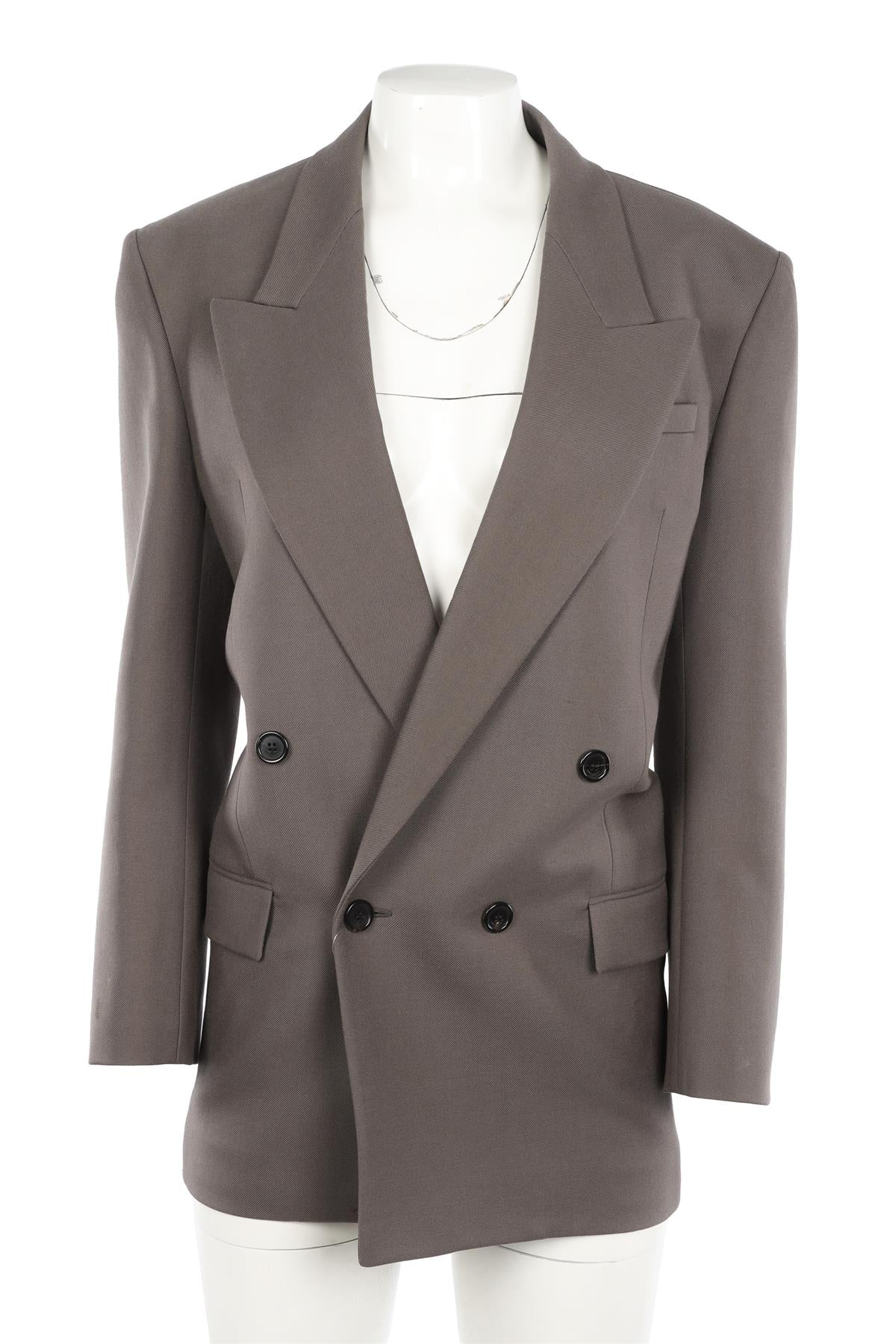 SAINT LAURENT GREY WOOL BLAZER FR 36 UK 8 - Image 2