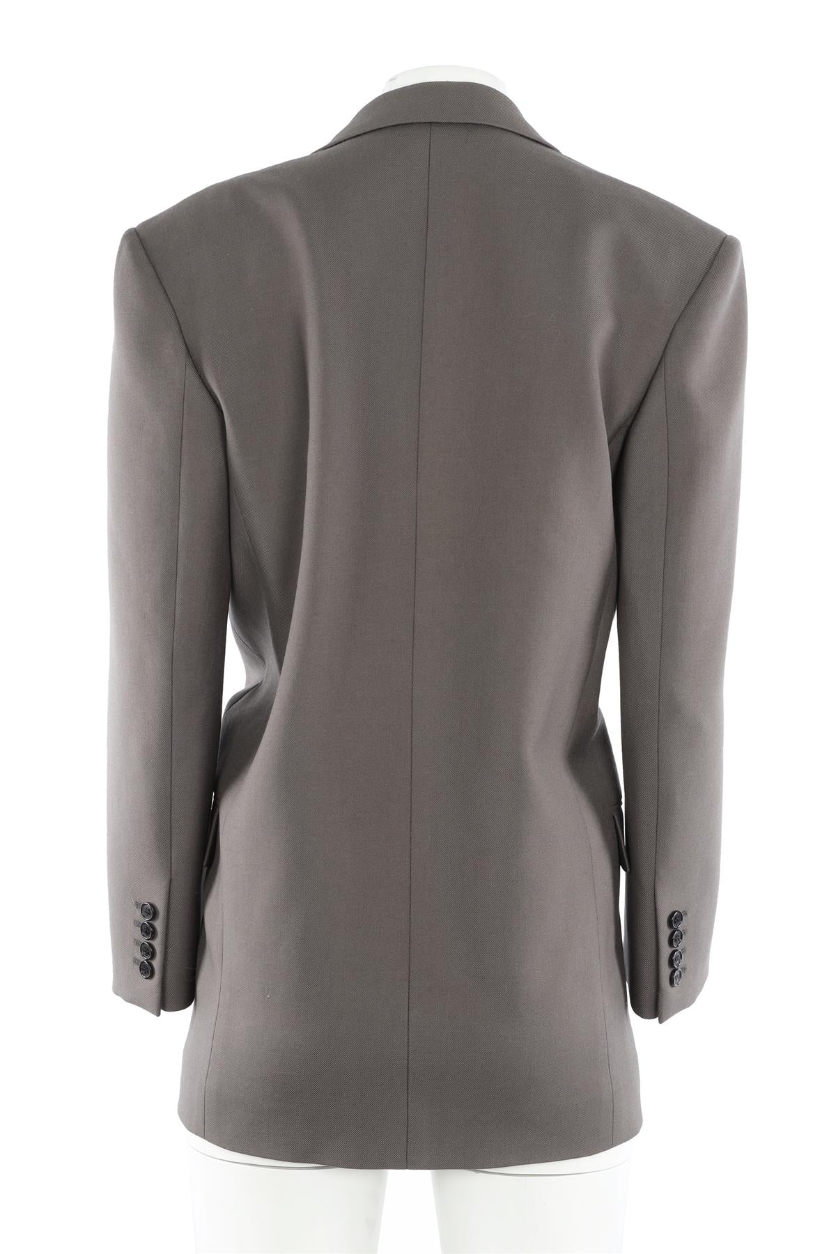 SAINT LAURENT GREY WOOL BLAZER FR 36 UK 8 - Image 4