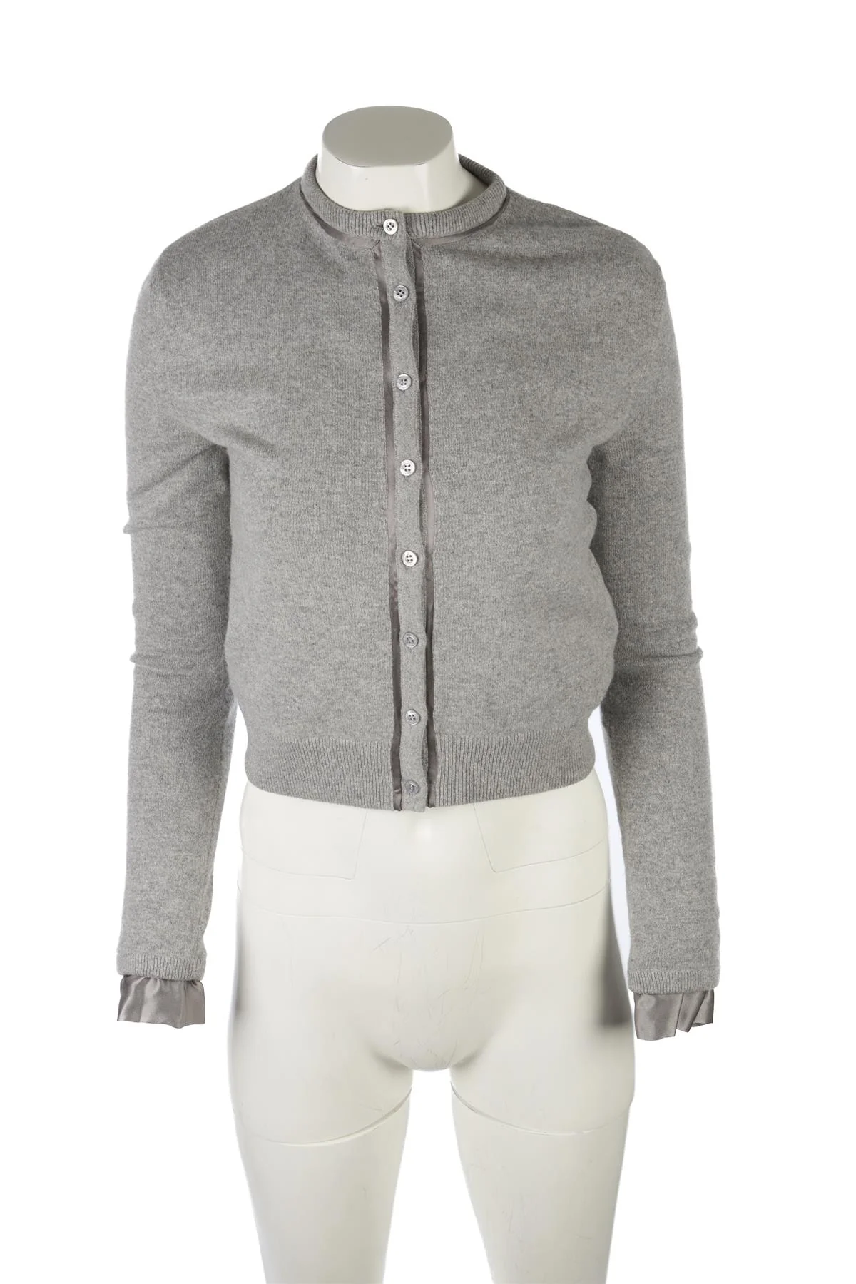 SAINT LAURENT GREY WOOL CARDIGAN XSMALL - Image 2