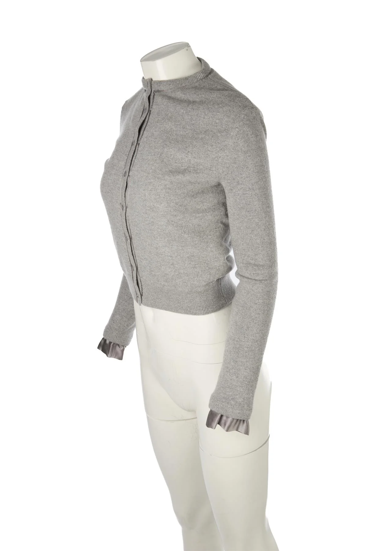 SAINT LAURENT GREY WOOL CARDIGAN XSMALL - Image 3