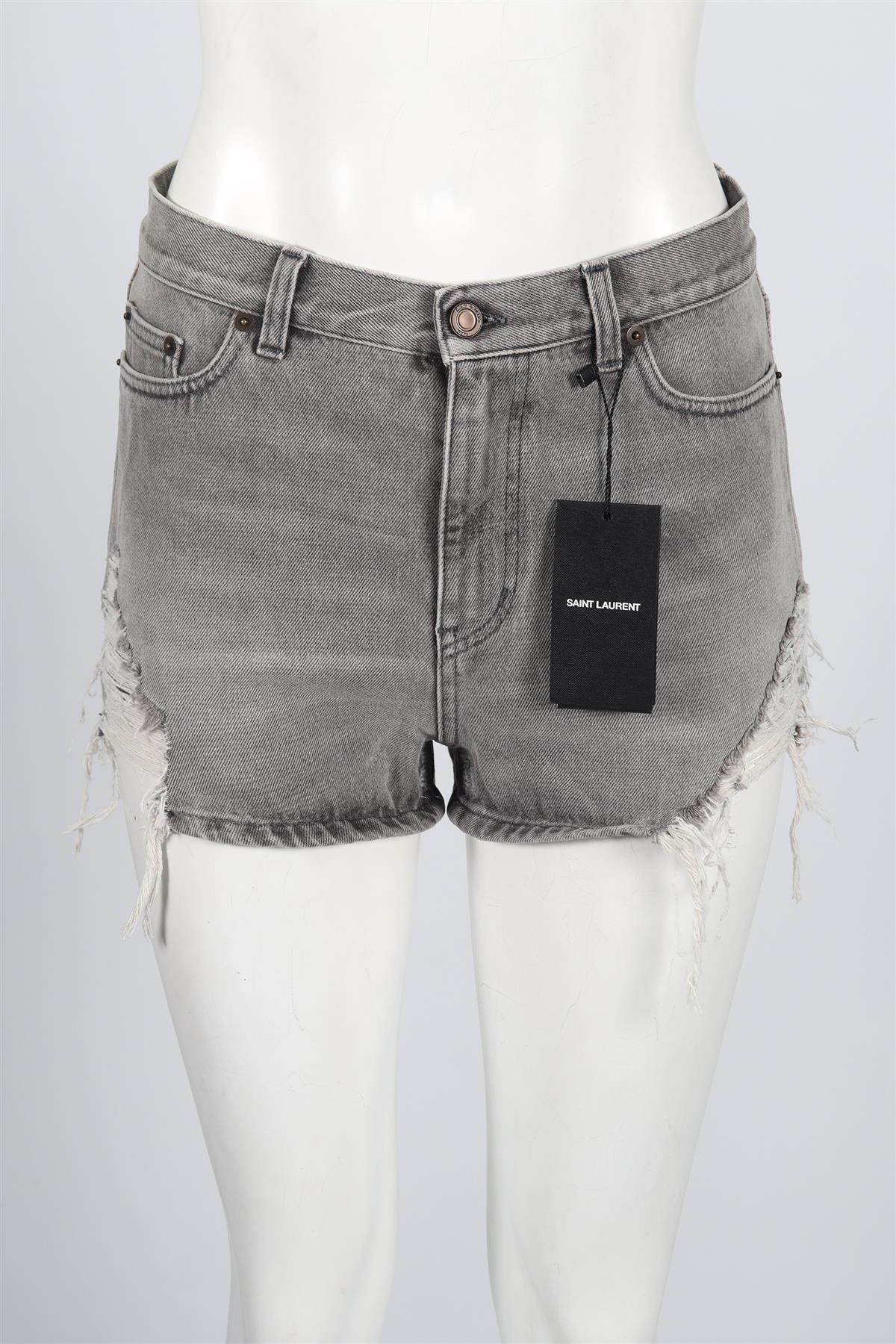 SAINT LAURENT HIGH RISE DENIM SHORTS W25 UK 6-8 - Image 2