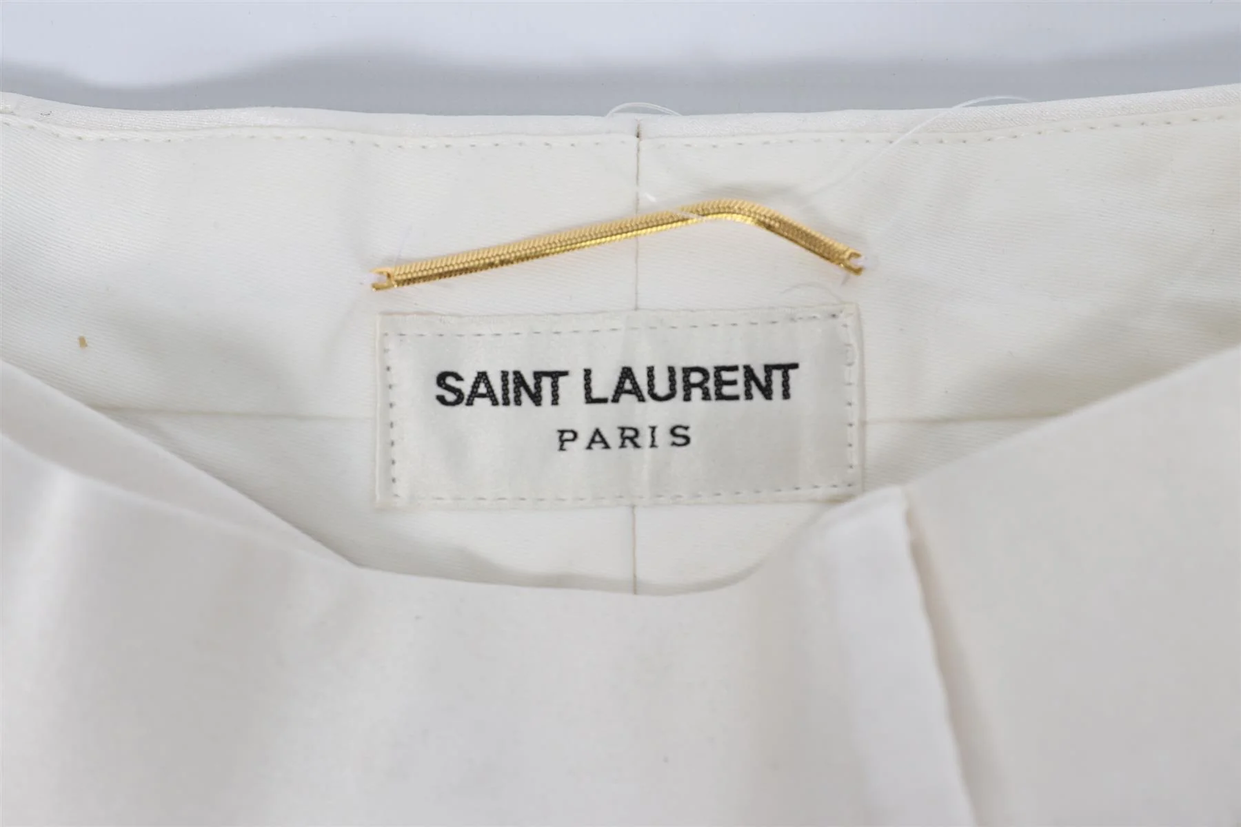 SAINT LAURENT IVORY SATIN TAPERED PANTS FR 34 UK 6 - Image 4