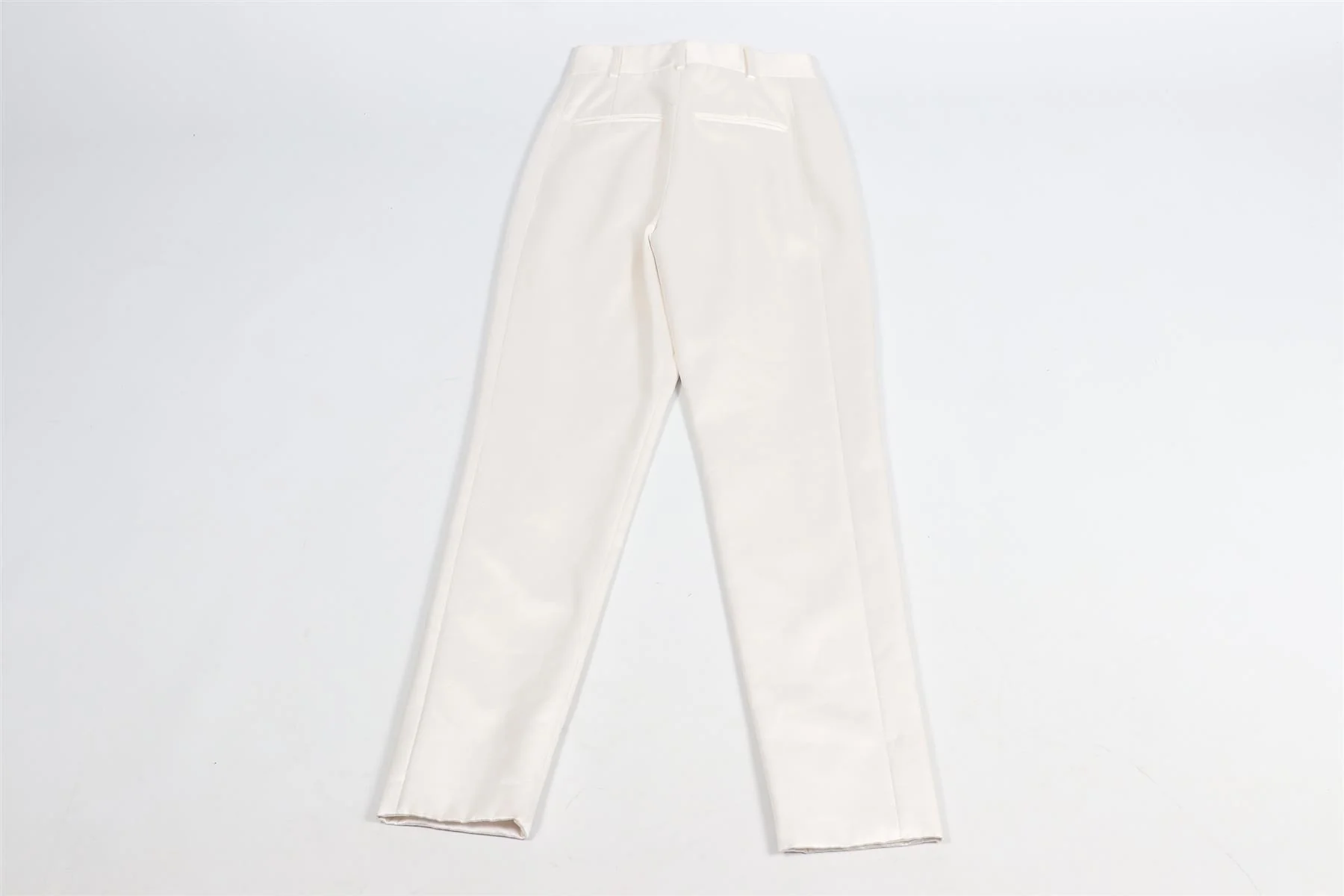 SAINT LAURENT IVORY SATIN TAPERED PANTS FR 34 UK 6 - Image 5