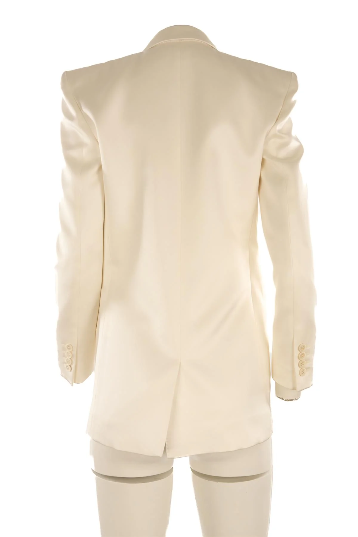 SAINT LAURENT IVORY SILK BLAZER FR 36 UK 8 - Image 4